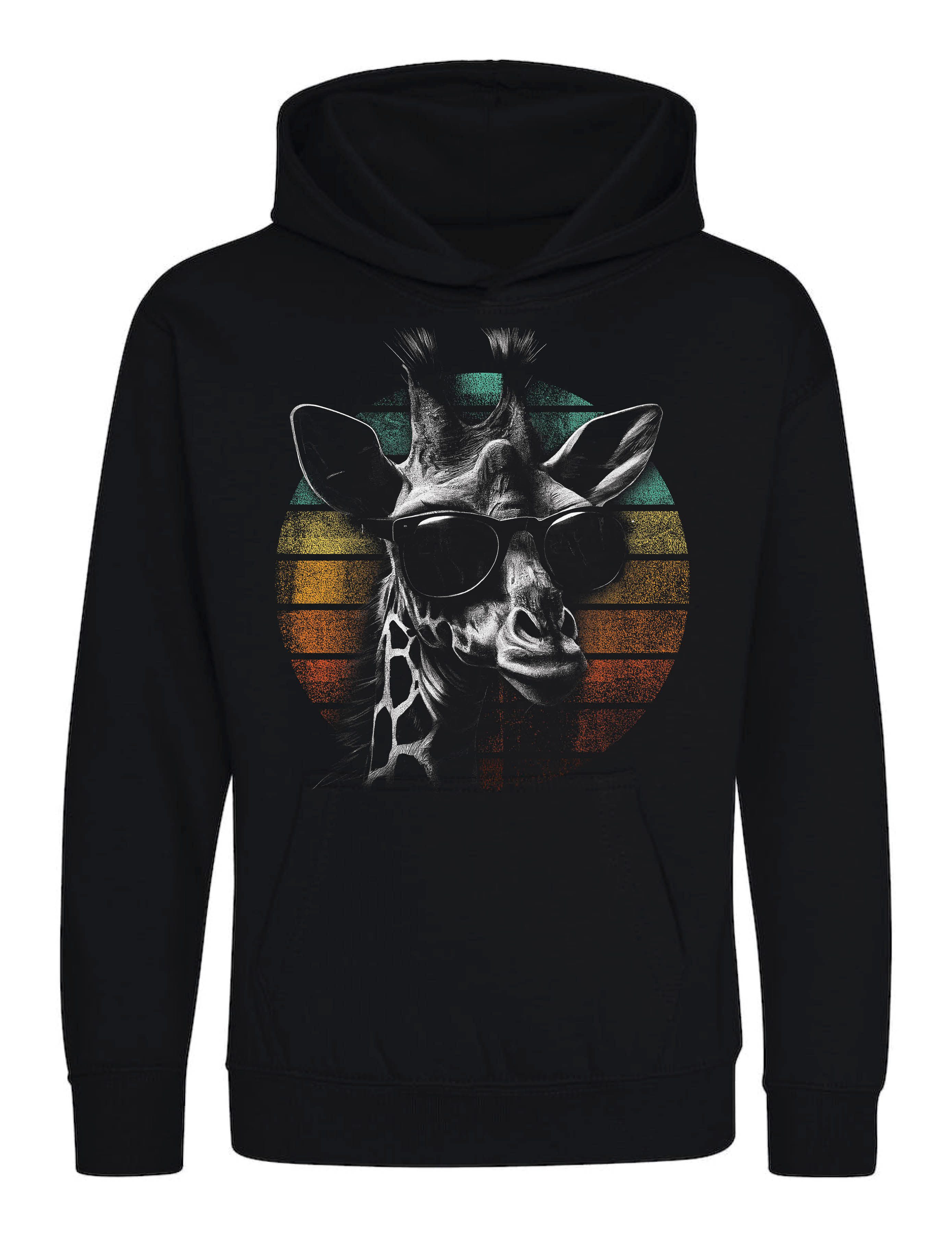 Kapuzenpullover Retro Giraffe Kinder Hoodie Print Pullover mit Kapuze