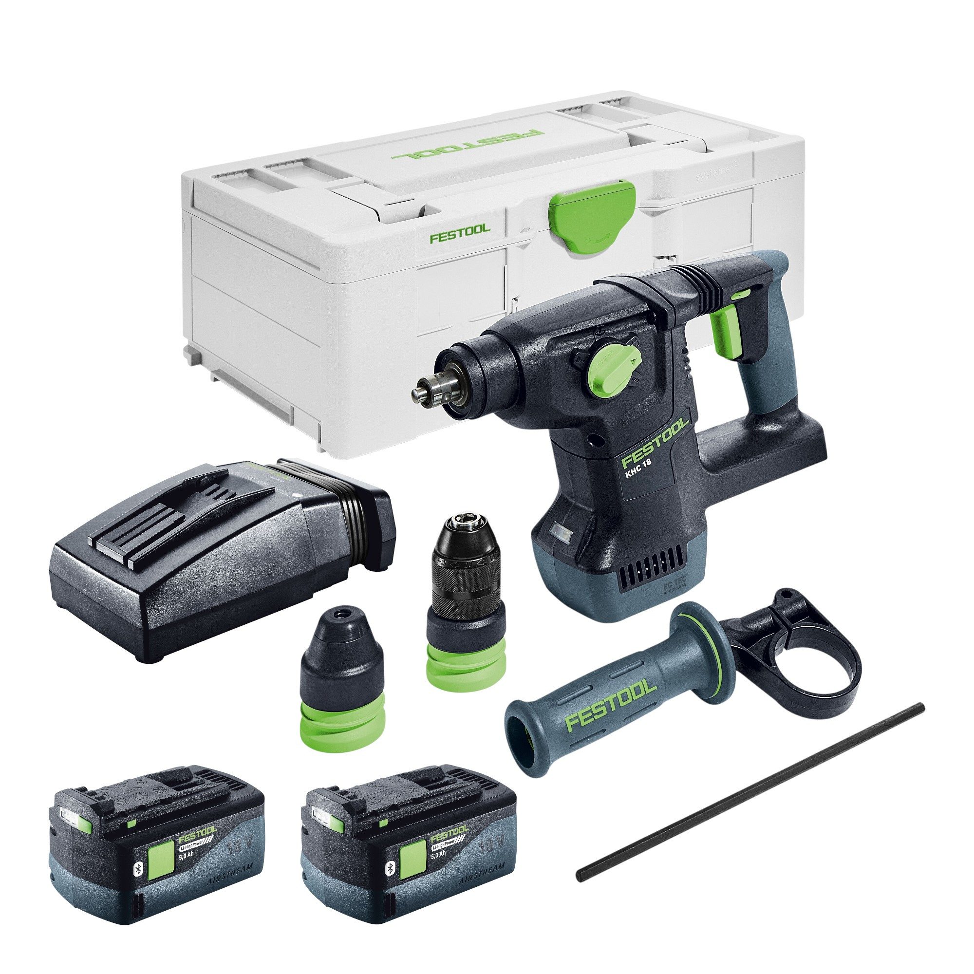 FESTOOL Akku-Kombibohrhammer KHC 18 EB-Basic Akku Kombihammer 18 V 2,6 J SDS-Plus Brushless
