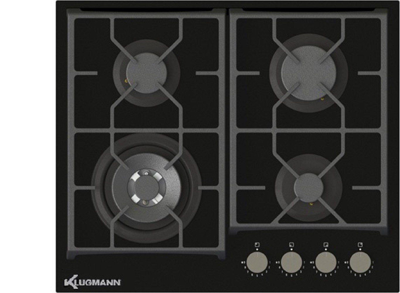 1-fach-Teleskopauszug, Teleskopauszug, Gasherd-Set KT6000B5, Backofen-Set KGO600.5GFX Aufsatz WOK-4kW, mit + KT6000B5, & KGO600.5GFX Klugmann