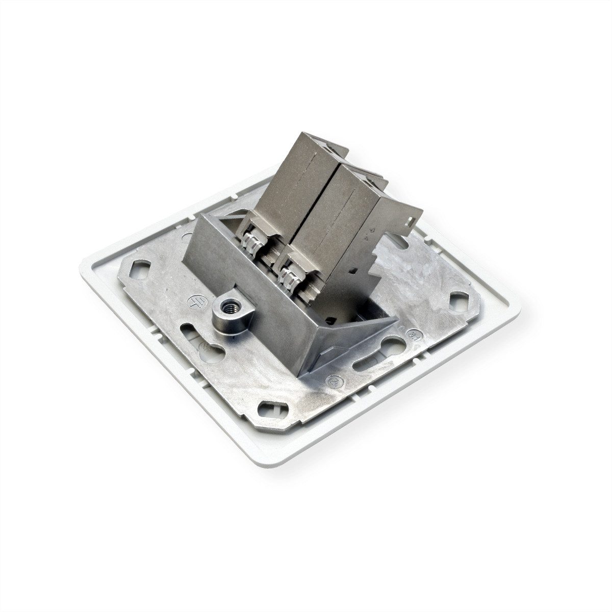 Metz Connect Dose UP/2 reinweiss E-DAT Modul 2 Ports, Cat.6 (Class E) Netzwerk-Panel