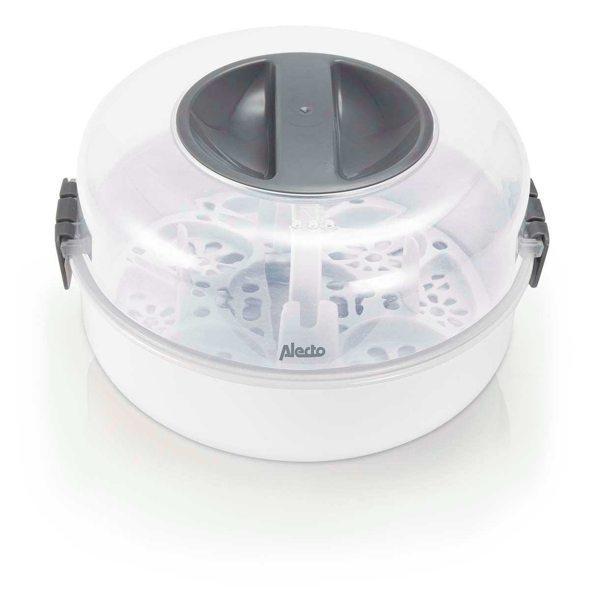 Alecto Babyflaschenwärmer BW-04, Mikrowellen-Sterilisator, BPA-frei, für 4 Flaschen gleichzeitig