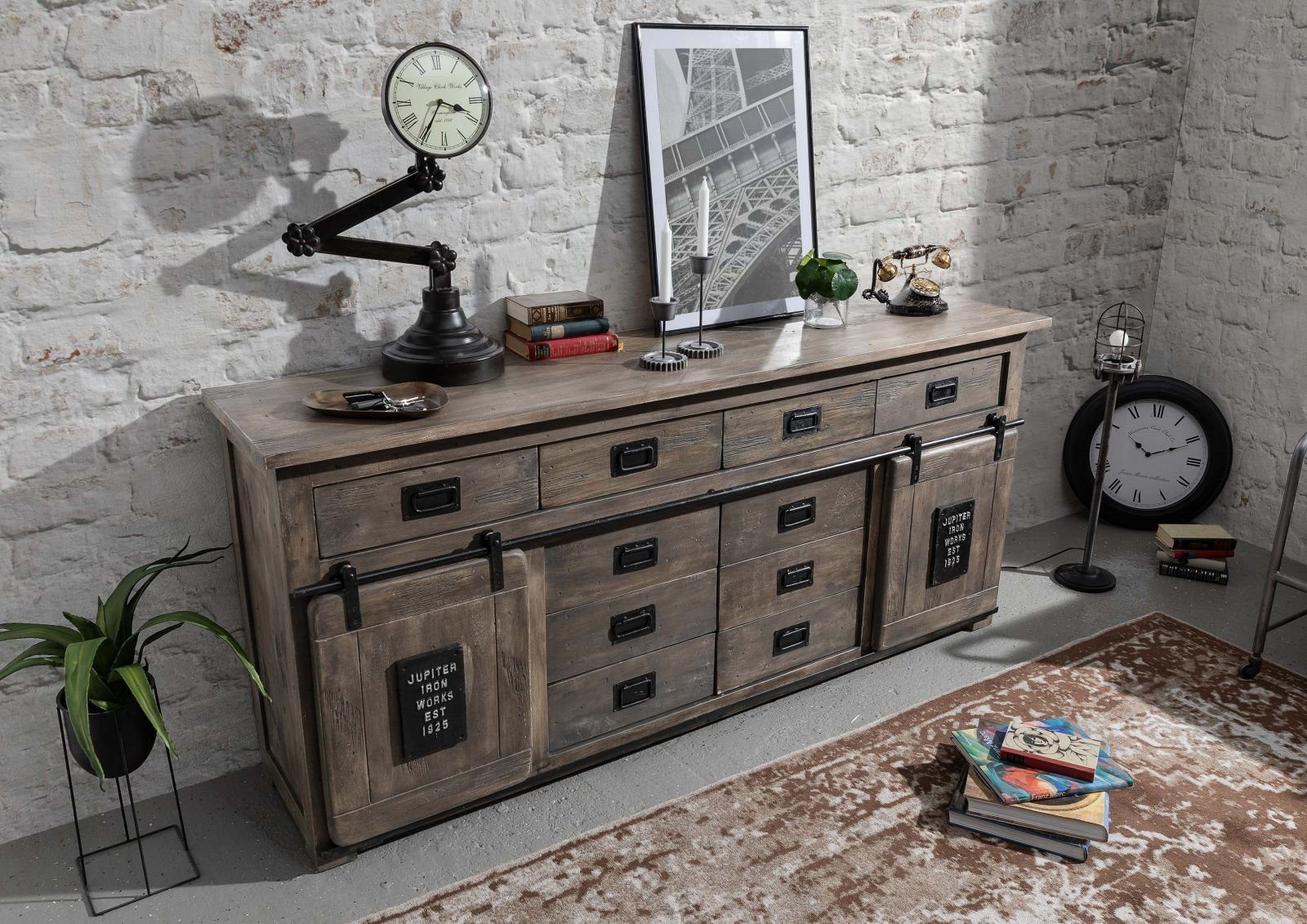 Massivmoebel24 Sideboard RAILWAY günstig online kaufen