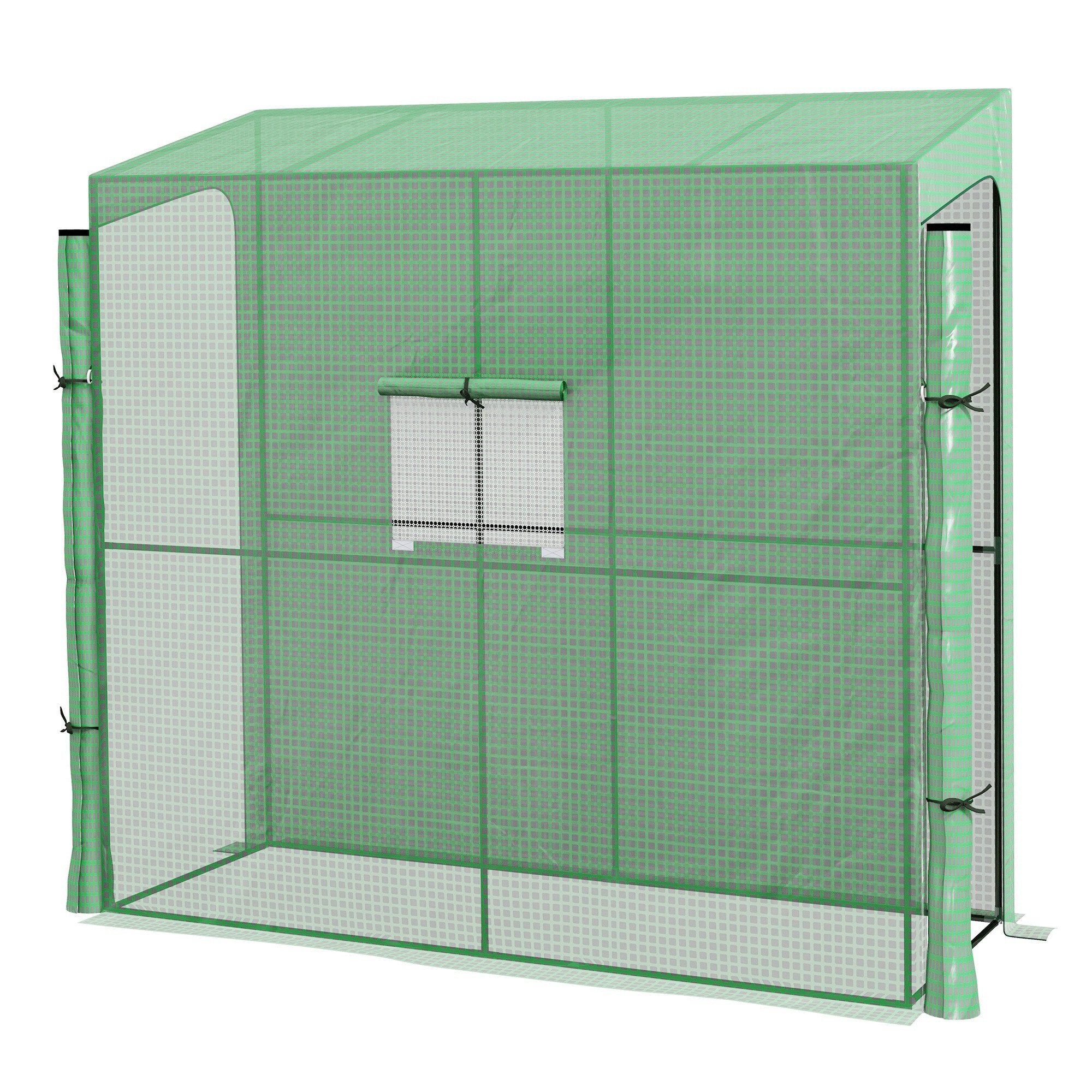Foliengewächshaus Treibhaus mit zwei Türen, winddichtes, mit Seitenfenster, UV-Schutz