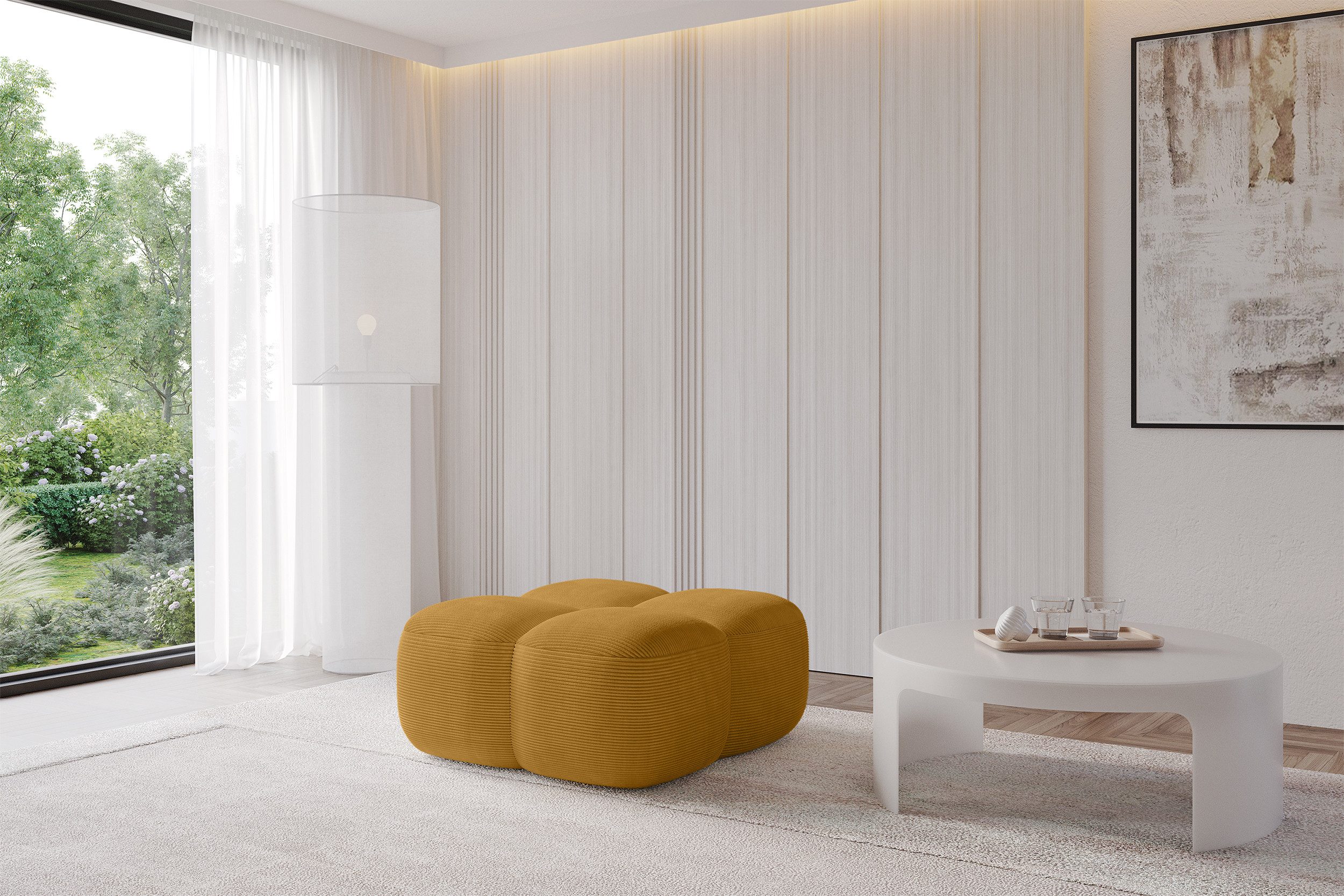 ALTDECOR Pouf Miko-Puf (Pouf Sitzsack-Hocker modularer 90x90x45), Indoor Poufs Sitzhocker Sitzkissen Fußhocker Relaxsessel Wohnzimmer