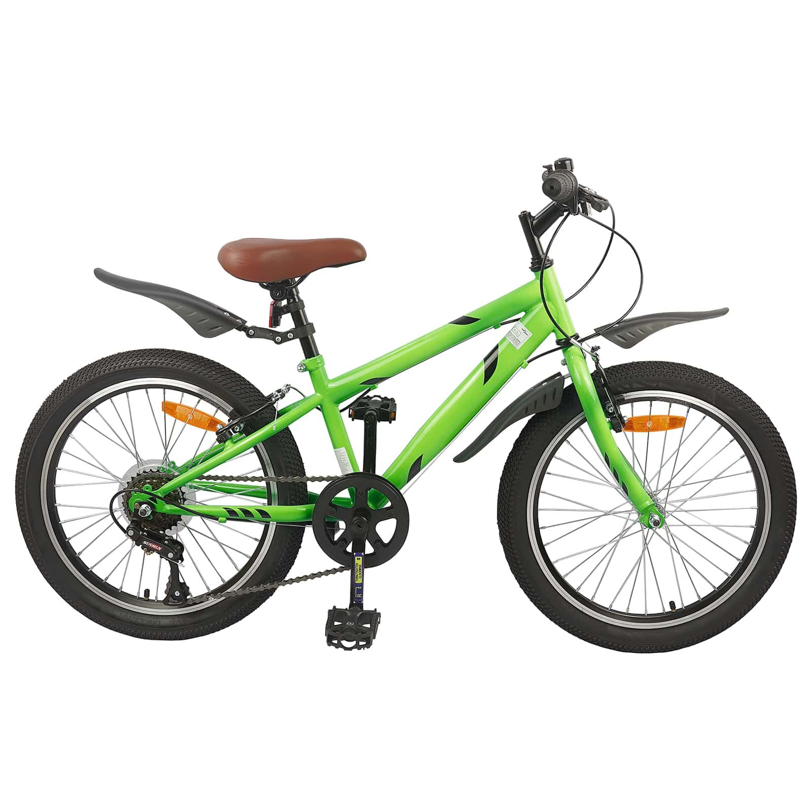 vidaXL Kinderfahrrad 104 x 51 x 73 cm Kinderfahrrad 24 Zoll 6-Speed für 8-12 Jahre alt Grün