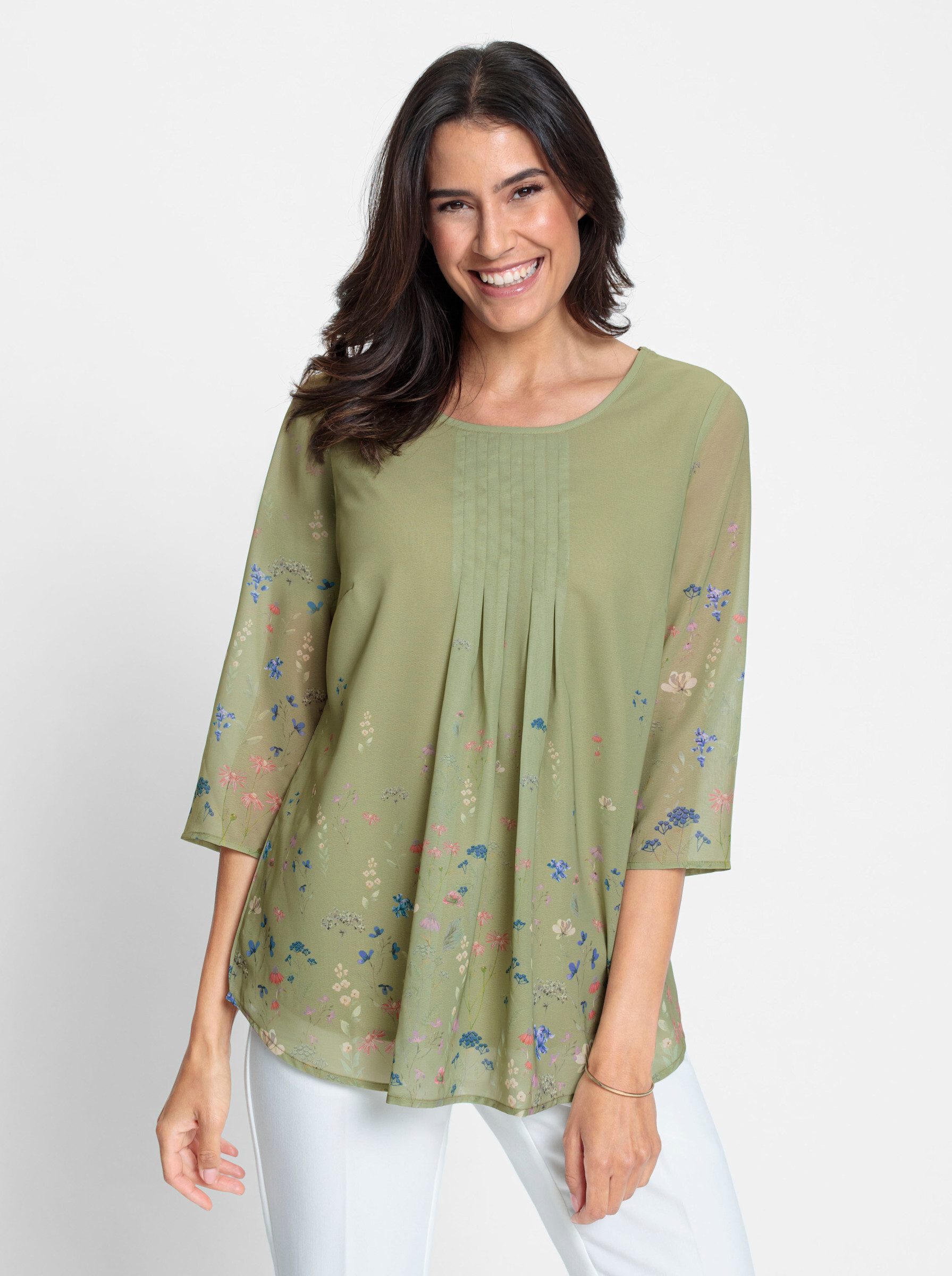 Klassische Bluse Druckbluse