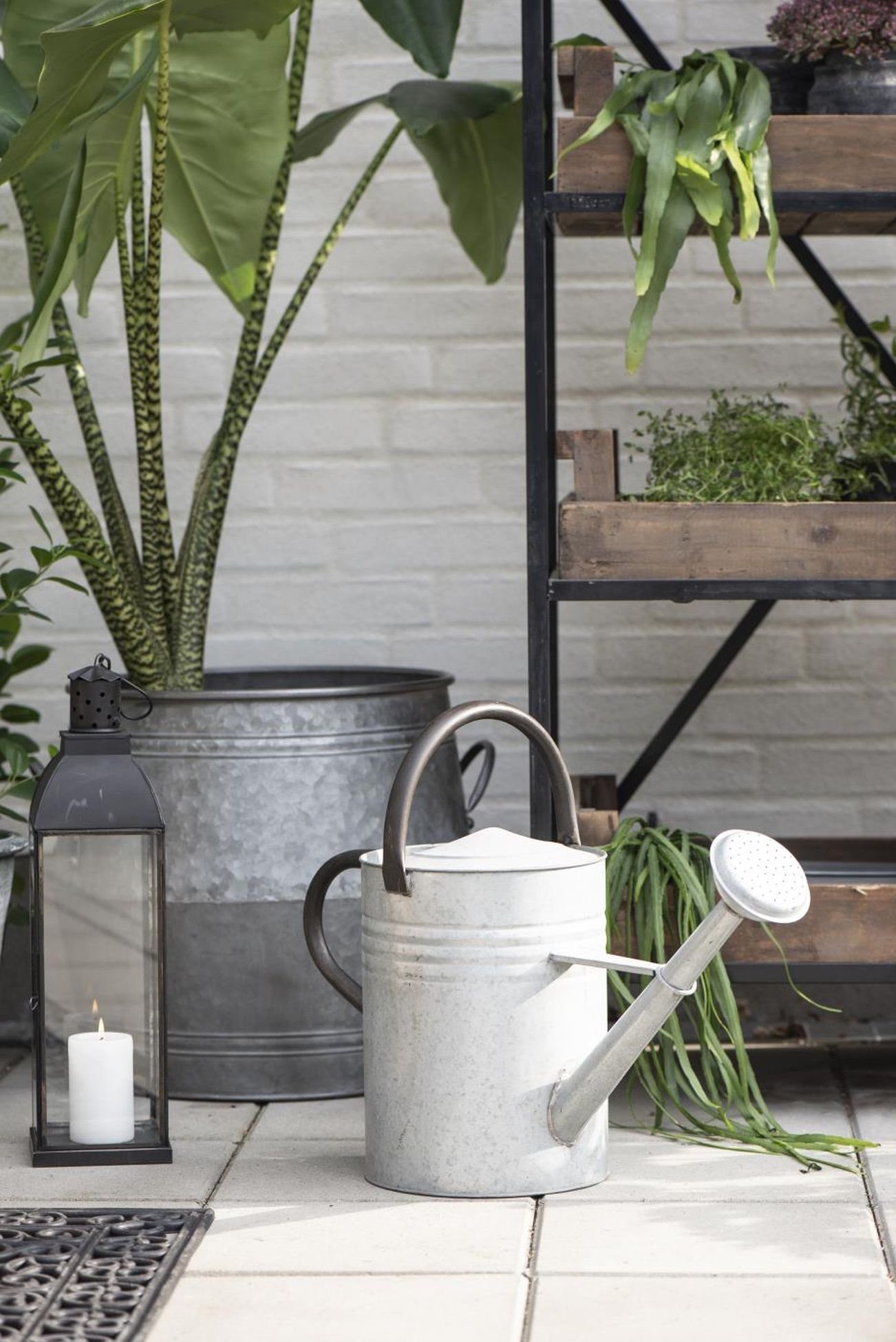 Ib Laursen Gießkanne Ib Laursen - Gießkanne Garten 11 Liter Metall Zink H 44cm Retro
