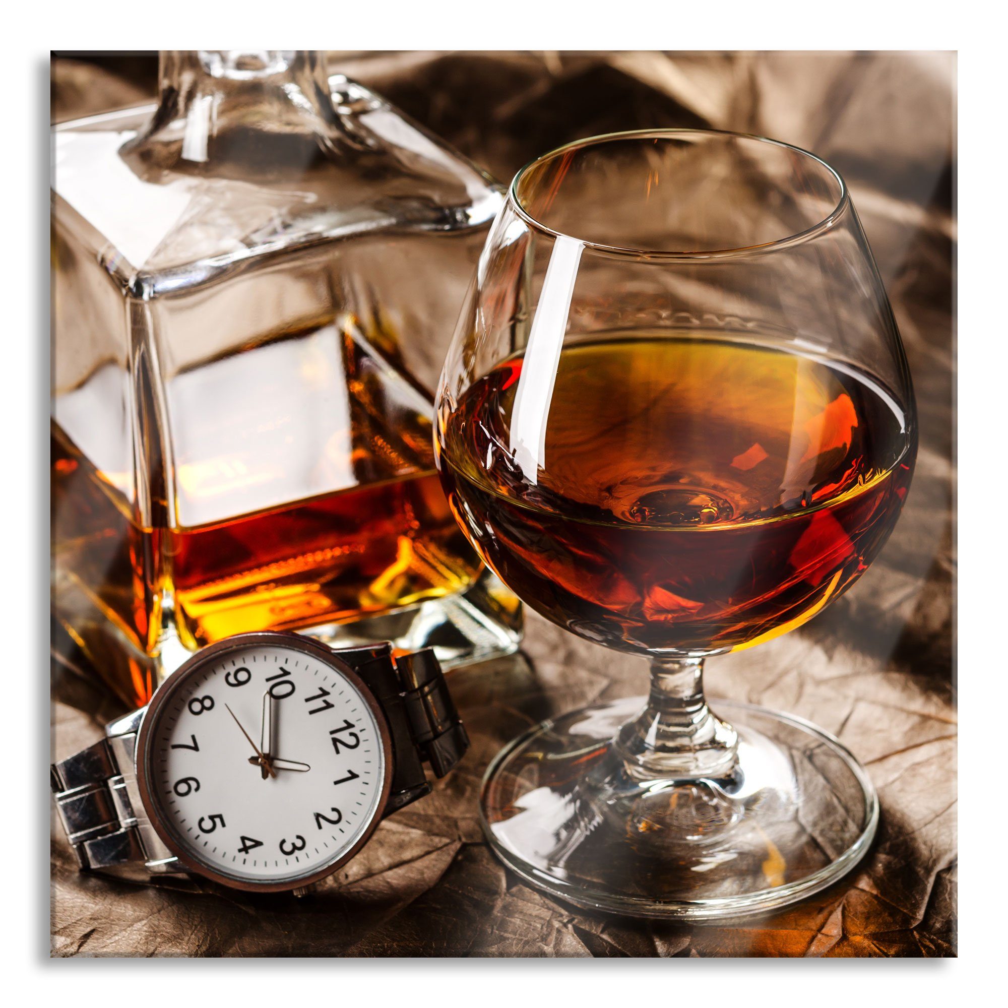Man Glasbild (1 und St), Aufhängungen Whiskey, Things inkl. Man Echtglas, Things Pixxprint Abstandshalter Glasbild Whiskey aus