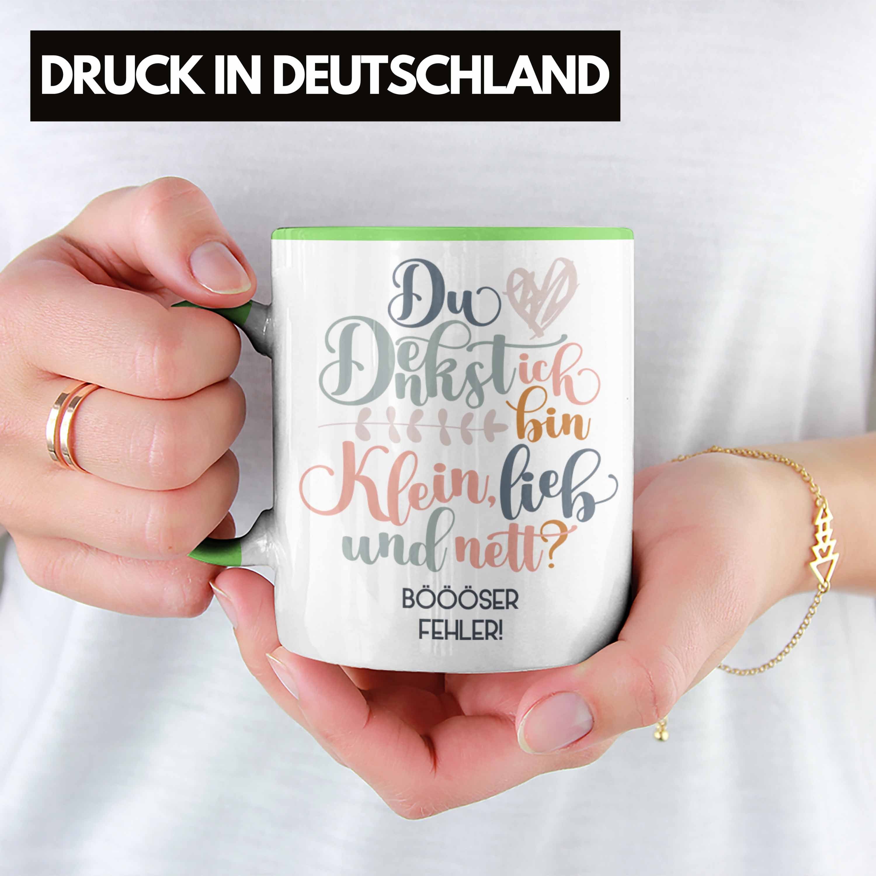 Trendation Tasse Humor Geschenk Fehler Lustiger Tasse Trendation Spruch Nett Und Böser Denkst Klein Du Sarkasmus Frauen Bin Frauen Ich - Grün