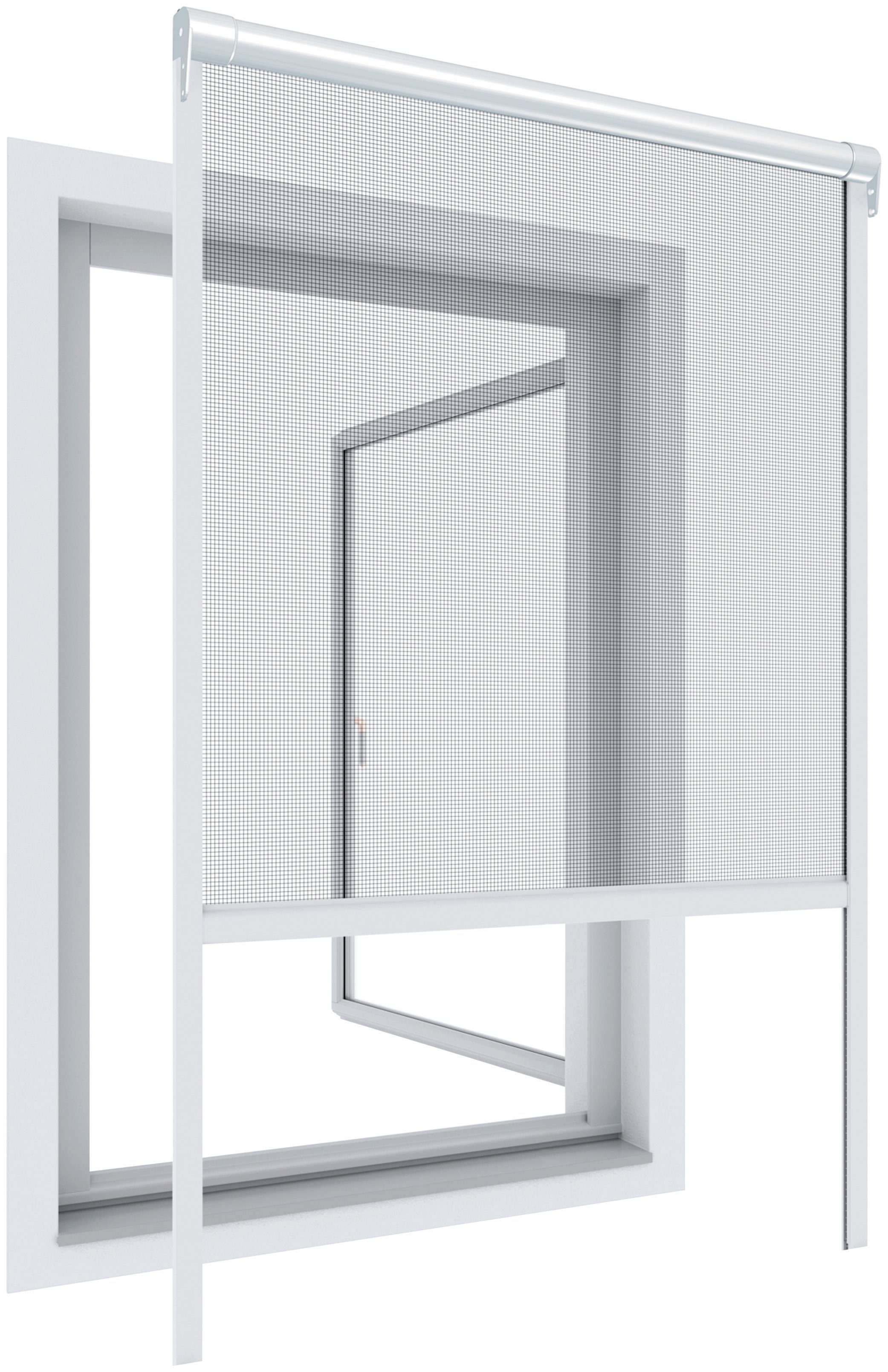 Basic, Windhager cm, kürzbar, Insektenschutz-Fensterrahmen Befestigungsmaterial BxH: 100x160 Rollo inkl.
