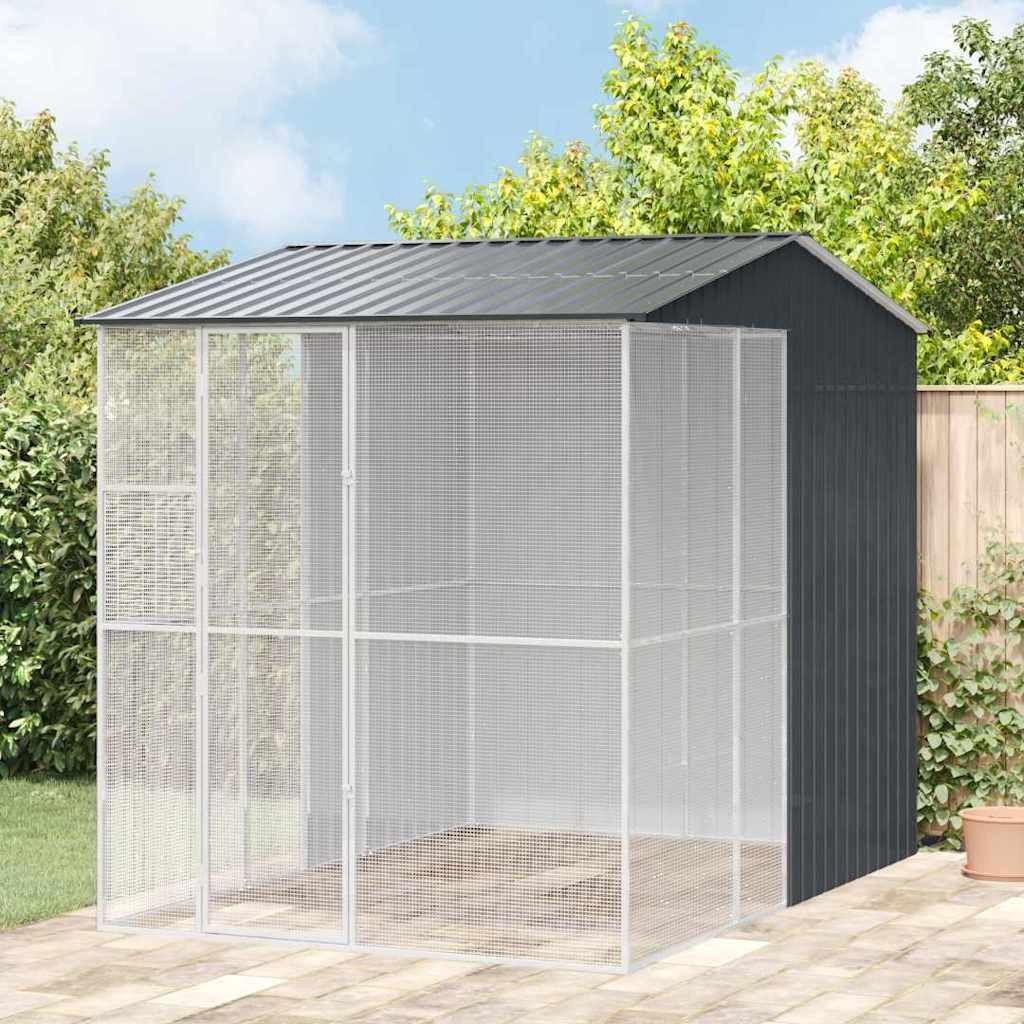 vidaXL, Vogelkäfig Anthrazit 215 x 310 x 247 cm Verzinkter Stahl