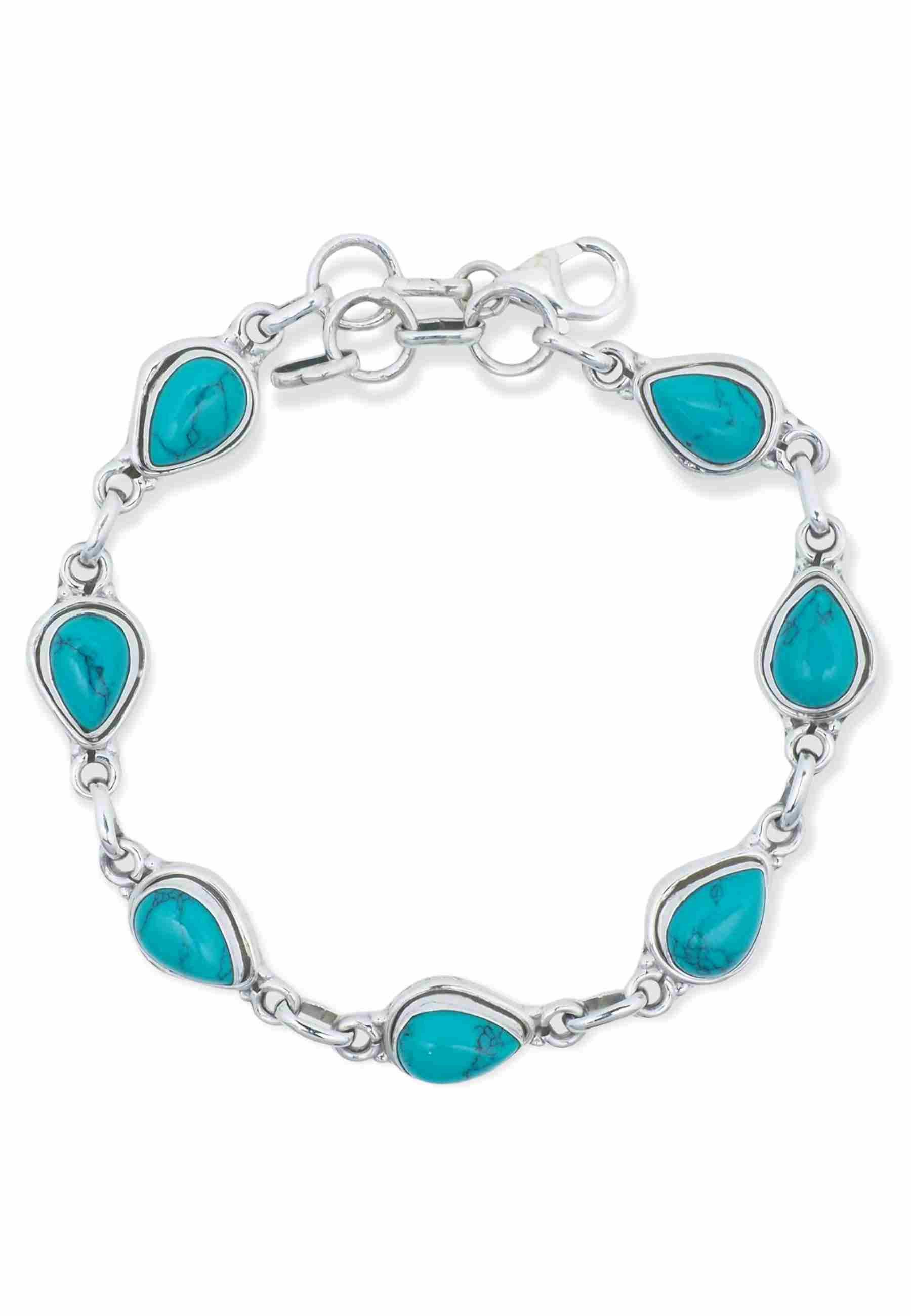 Silberarmband SARALA Tropfen aus 925 Silber mit Türkis