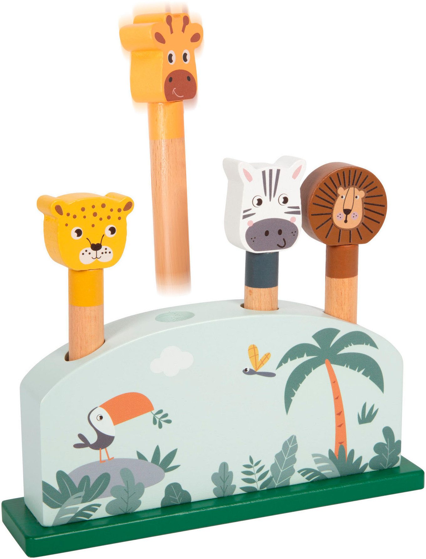 Small Foot Steckspielzeug Steckspiel Safari hüpfende Tiere