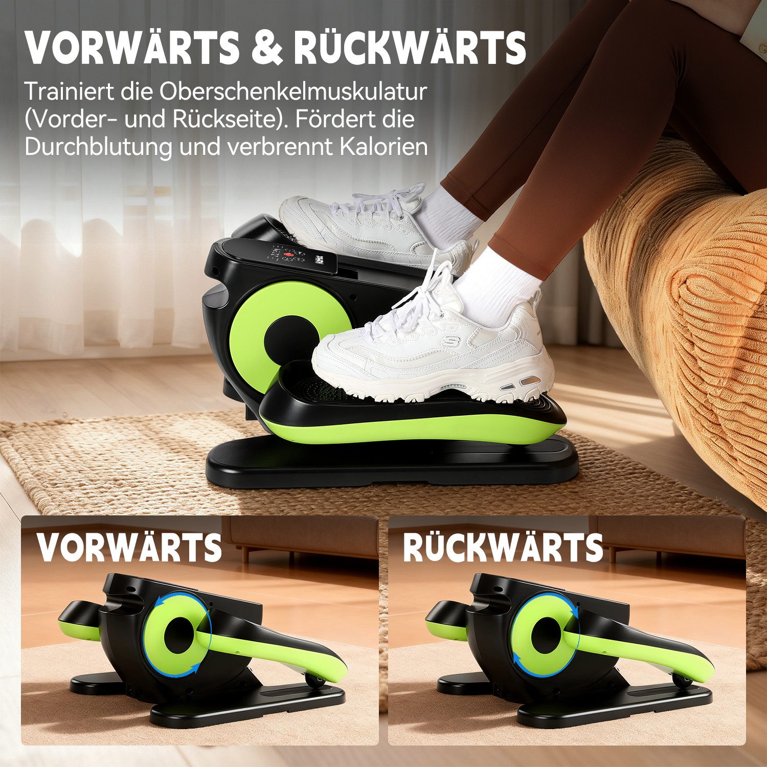 kehot Mini-Stepper Automatischer Mini-Stepper mit Display & Fernbedienung für Zuhause (Elektrischer Sitz-Stepper mit 12 Stufen & 3 Programmen, Leiser Motor, Kompakter Unter-Tisch Stepper für Büro & Heimtraining, 50kg belastbar), Mini Fitness-Stepper mit Zeit,Distanz,Kalorien,Geschwindigkeitsanzeige