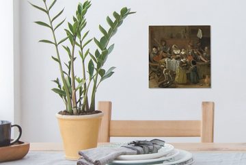 OneMillionCanvasses® Leinwandbild Der lustige Haushalt - Jan Steen, (1 St), Leinwand Bilder für Wohnzimmer Schlafzimmer