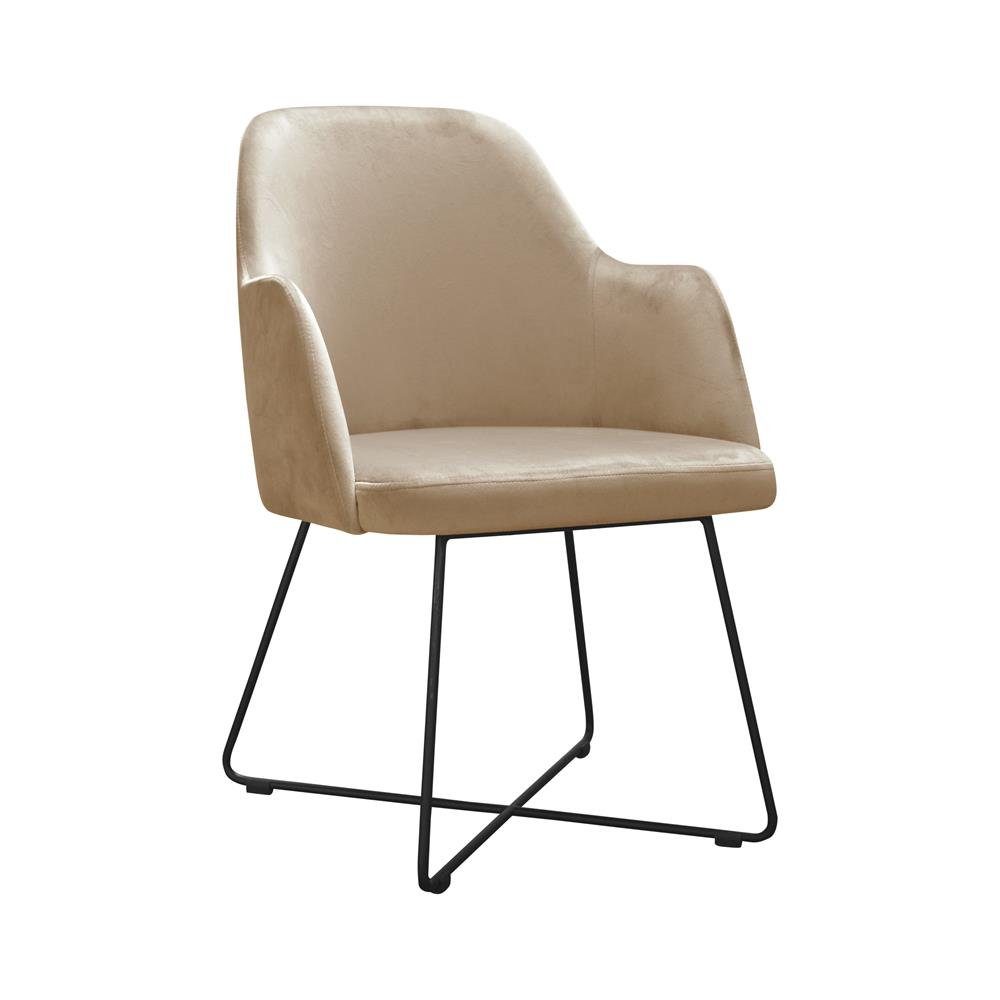 Küchenstuhl Stühle 4x Stuhl, mit JVmoebel Beige Armlehne Set Wohnzimmerstuhl Esszimmerstühle Designer