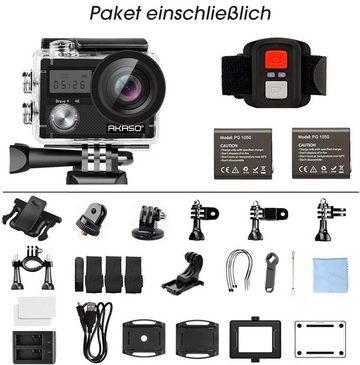 Akaso Brave 4 Action Kamera/Unterwasserkamera Action Cam (4K/24FPS, 4K 20MP, mit Bildstabilisierung Zoom Zeitraffer, Schwarz)