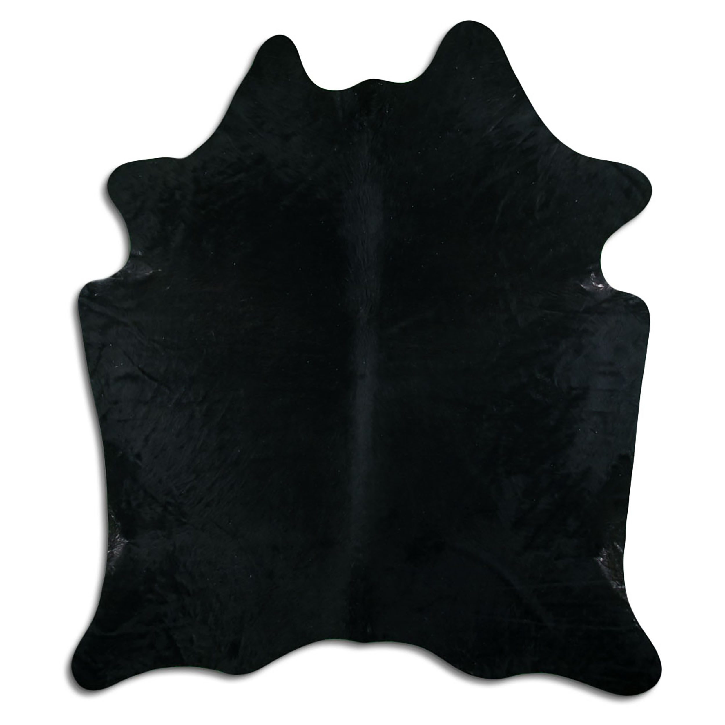 Livorio Fellteppich L210 x B200 cm - schwarz weiß, Kuhfell, Premium Kuhfell Teppich, Rinderfell, Echtfell, black