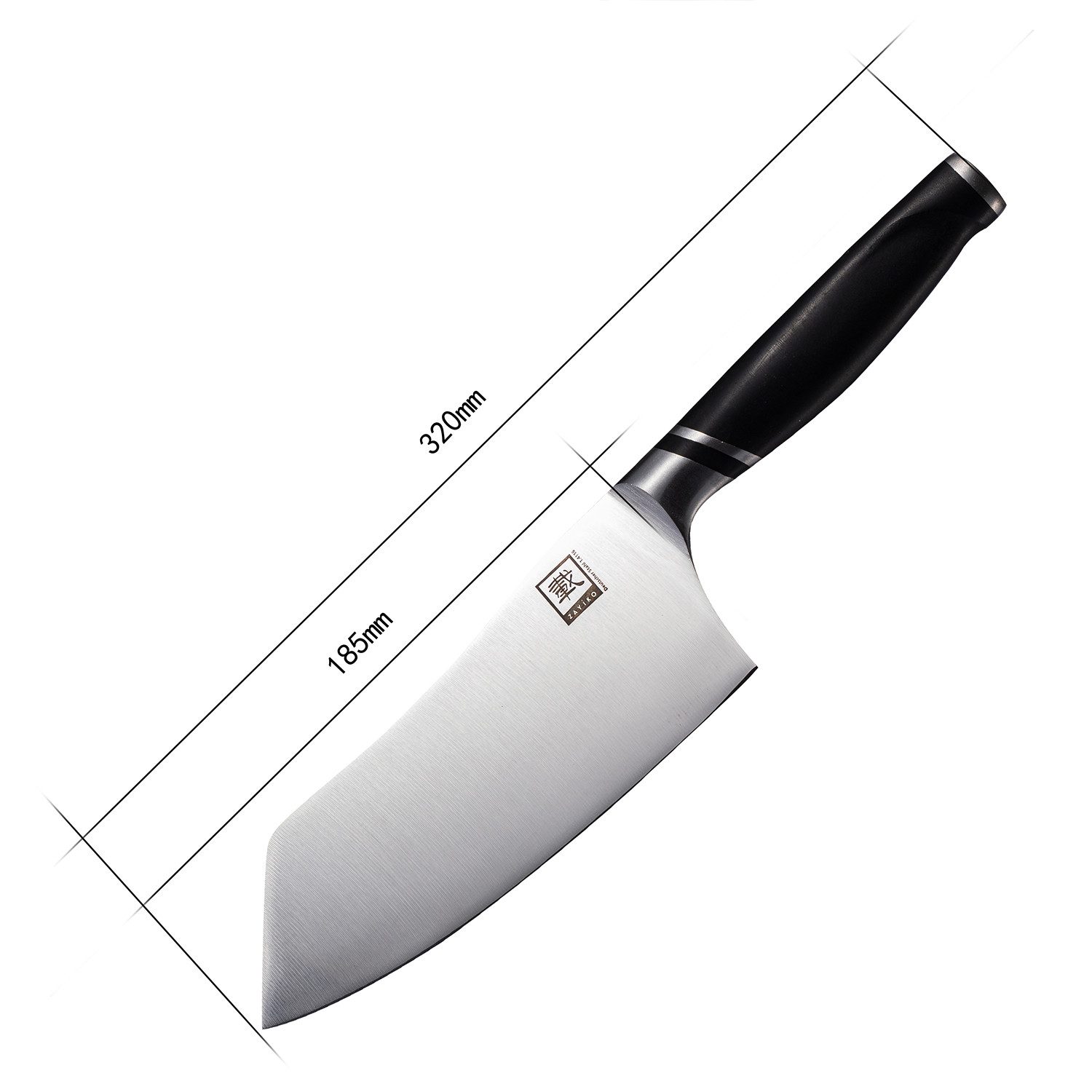 ZAYIKO Asiamesser NAMI Chai Dao Küchenmesser 18 cm Edelstahlklinge mit ABS Griff, Deutscher Edelstahl 1.4116 – Bild 4 von 5