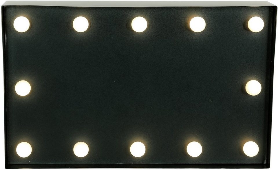 MARQUEE LIGHTS LED Dekolicht Blackboard, LED fest integriert, Warmweiß,  Wandlampe, Tischlampe Blackboard mit 12 festverbauten LEDs - 31x19cm