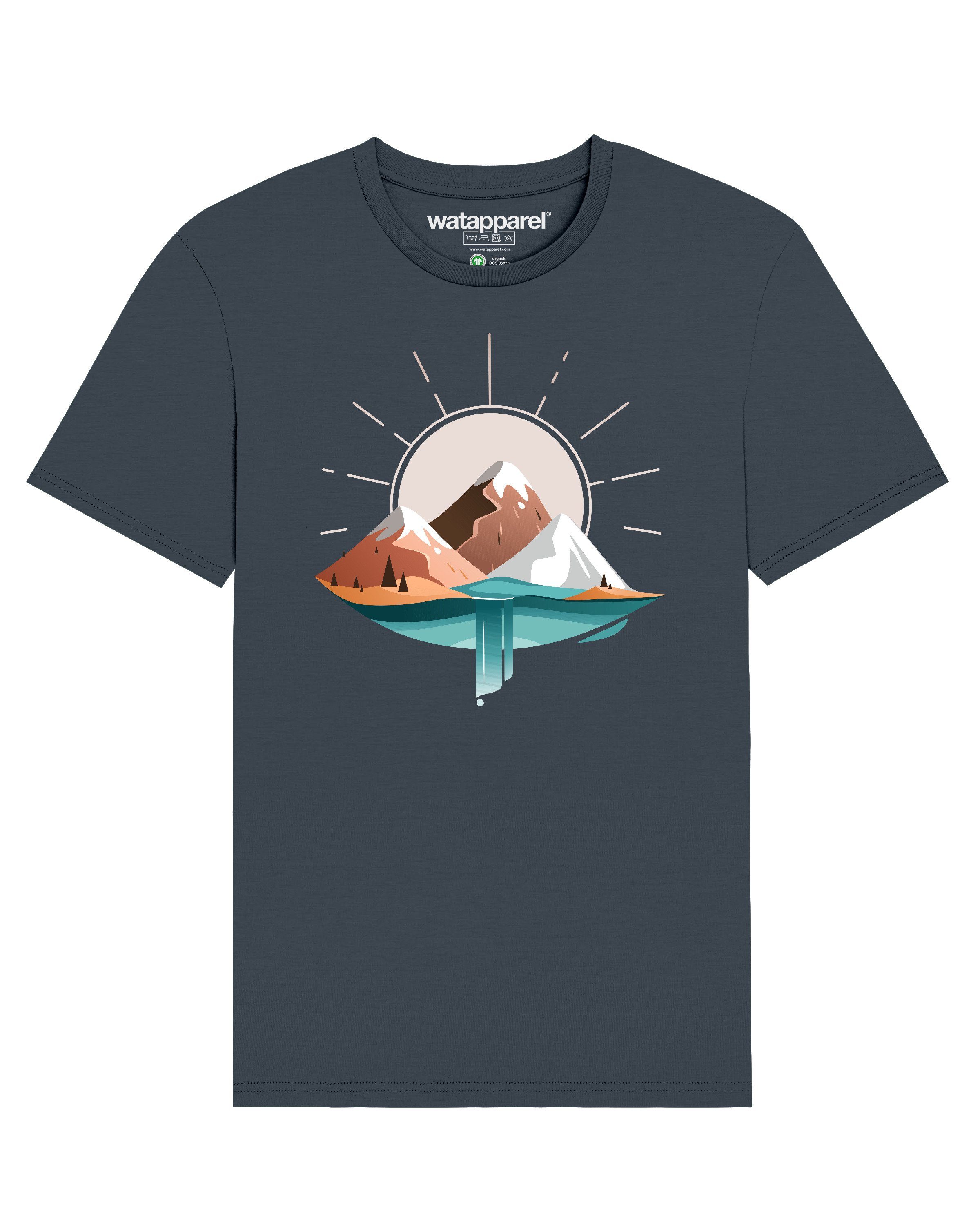 Apparel wat? Print-Shirt (1-tlg) Lake Sunrise & dunkelblaugrau