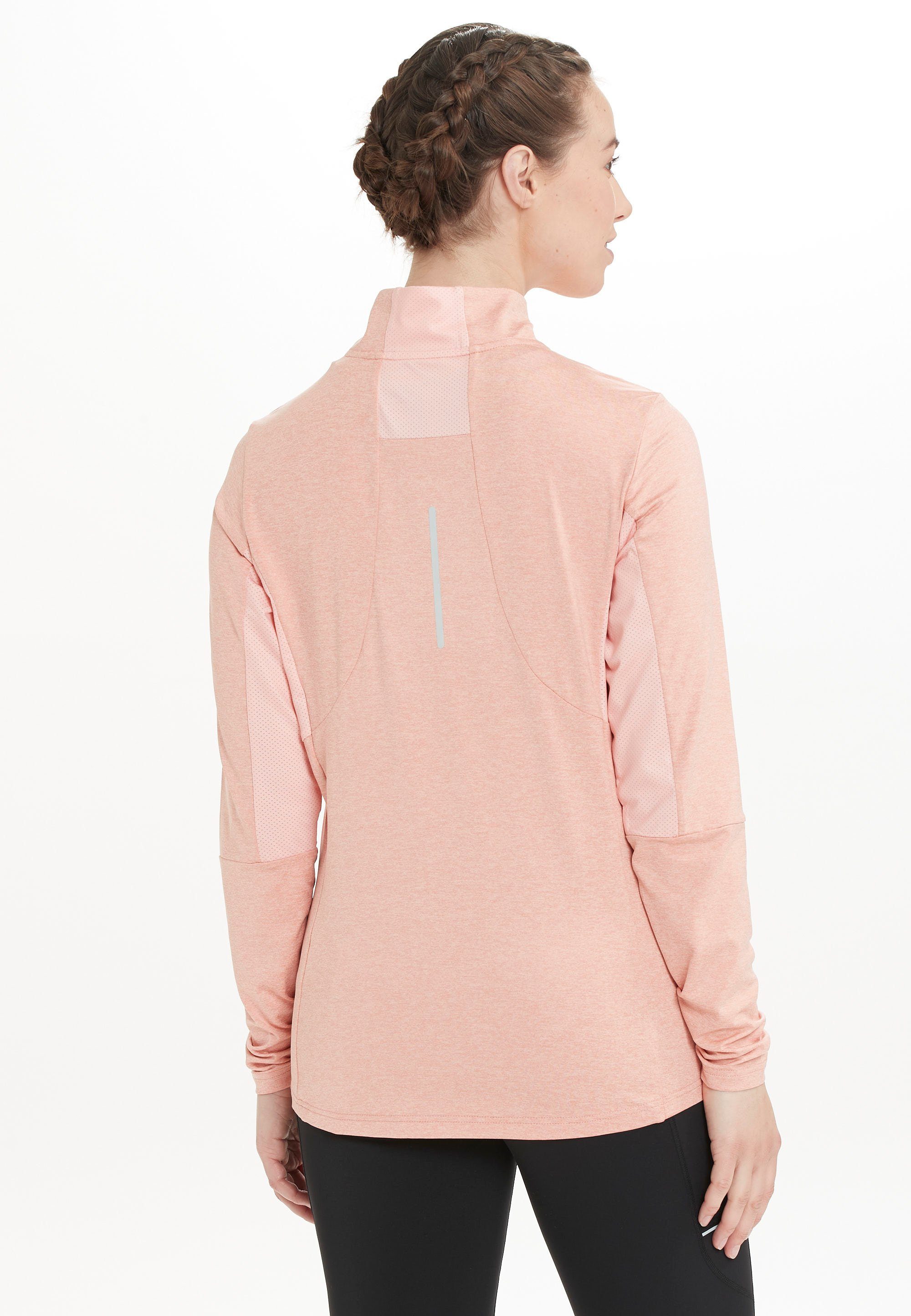 (1-tlg) Langarmshirt rosa mit reflektierenden JOCEE Details W Midlayer ENDURANCE