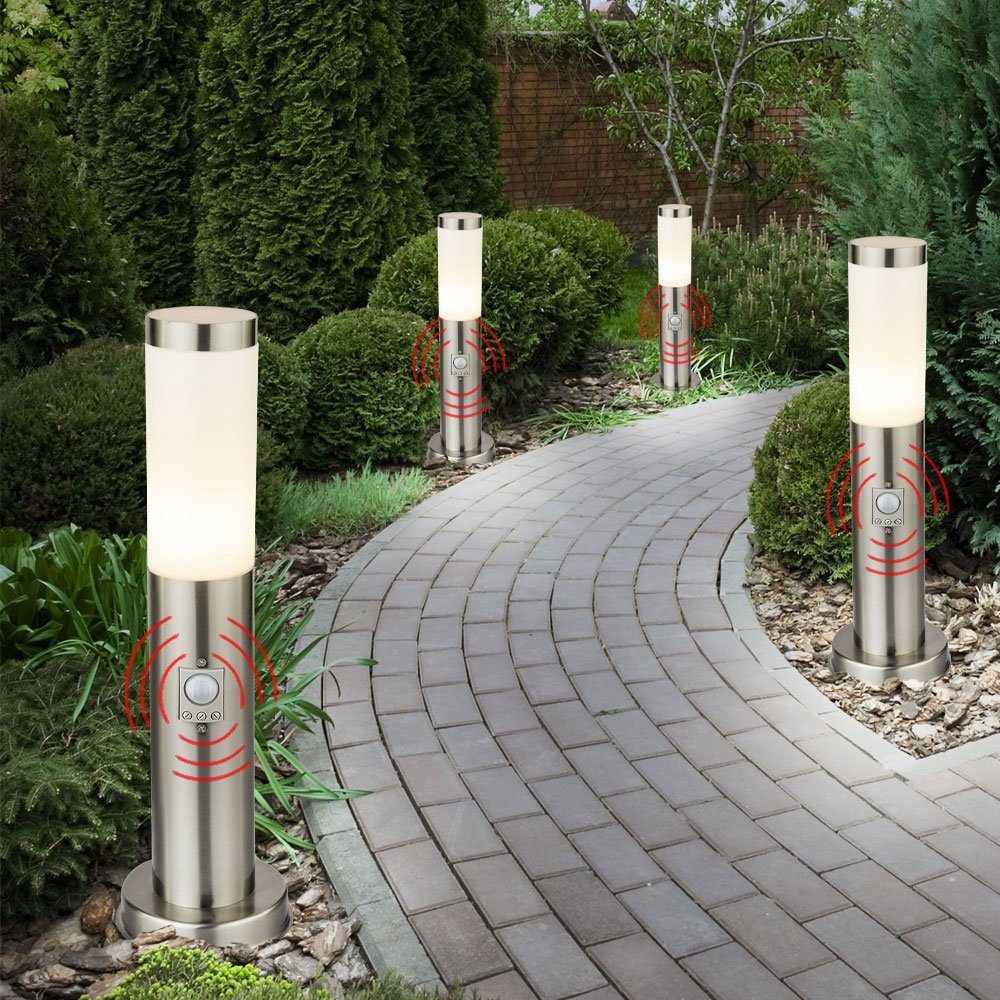 Bewegunsgmelder- Steh inklusive, LED Leuchtmittel LED Garten Warmweiß, etc-shop Lampen Strahler 2x Bereich Außen Außen-Stehlampe,