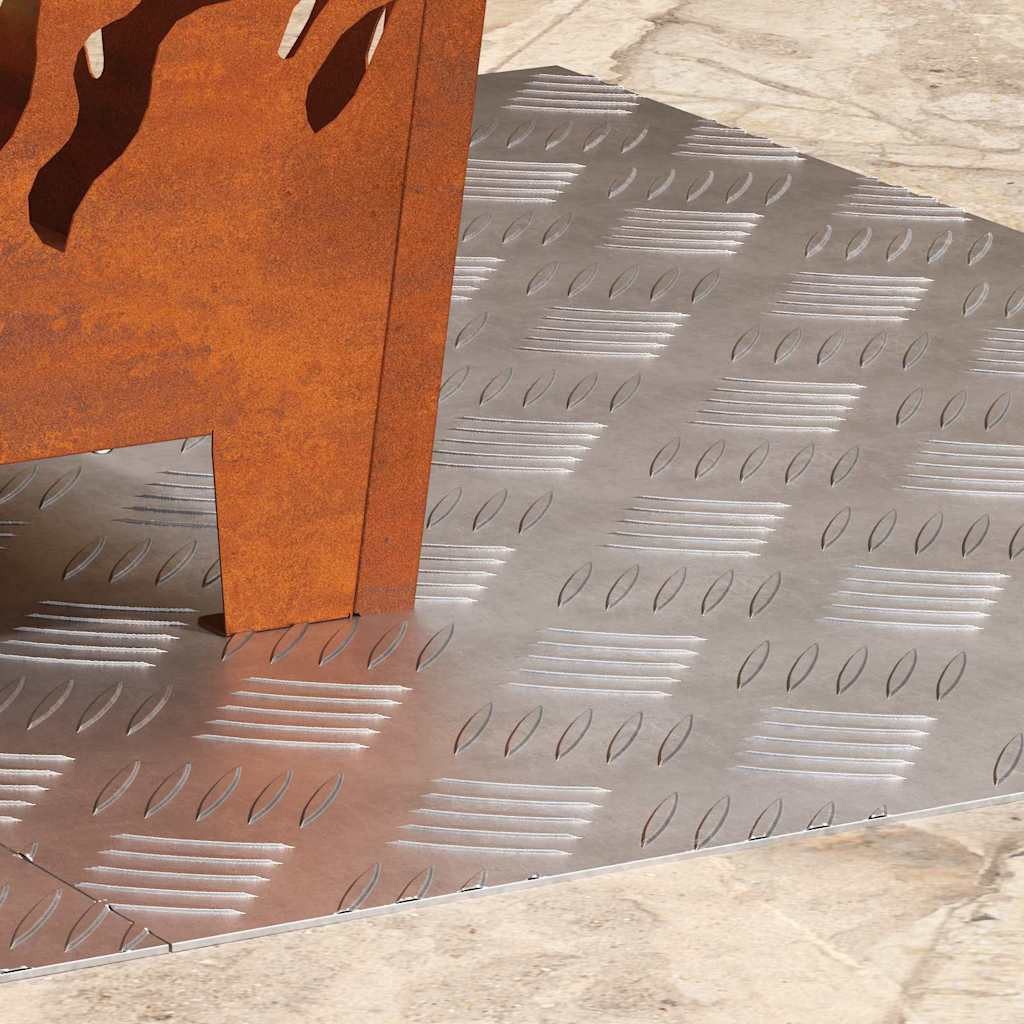 vidaXL Stufenmatte Treppe Tritt Rechtwinklig 2 pcs Silber 70 x 50 cm Aluminium, Rechtwinklig