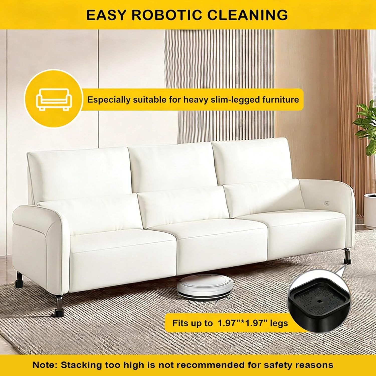FELIXLEO Möbelfuß 8 Stk Möbelerhöhung 3.5cm verstellbare Waschmaschine Füße Bett Sofa – Bild 2 von 5