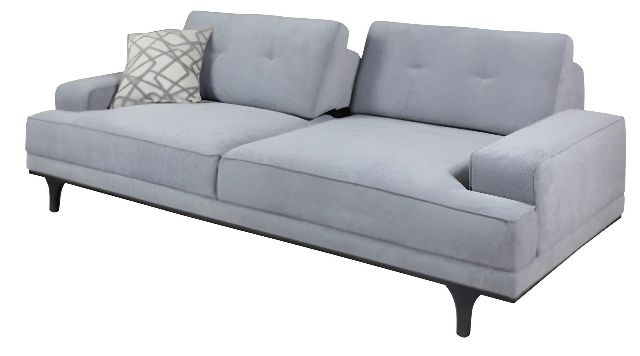 JVmoebel 3-Sitzer Verstellbares Sofa in Grau aus strapazierfähigem Textil, 1 Teile, Made in Europe