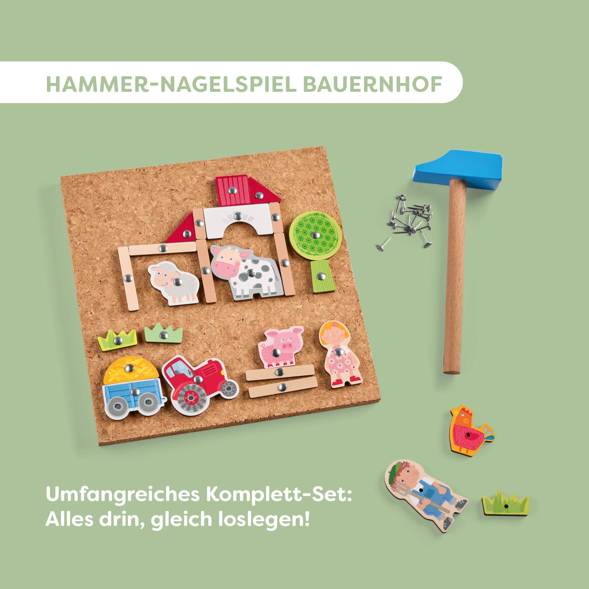 Haba Spiel Hammer-Nagel Bauernhof, Kinderspiel