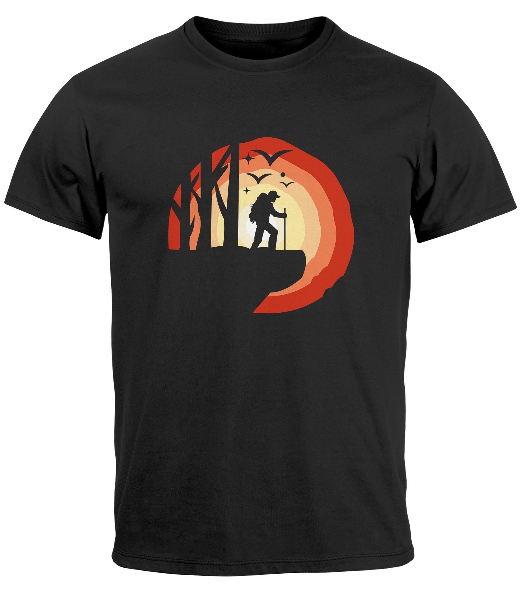 Neverless Print-Shirt Herren T-Shirt Wander-Motiv Trekking günstig online kaufen