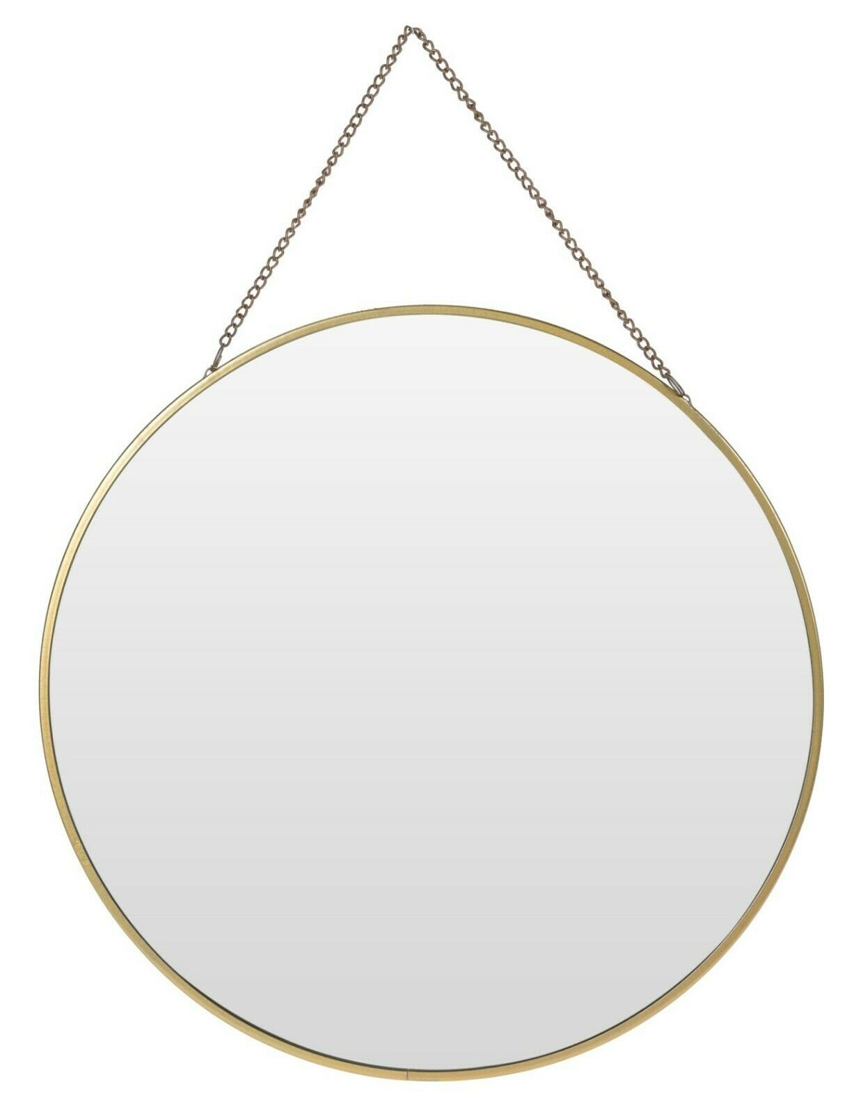 Meinposten Wandspiegel Spiegel rund Wandspiegel gold GOLD dekorativer Metall Schminkspiegel 30 Ø (1-St), Metall Dekospiegel in cm runder mit Aufhängekette