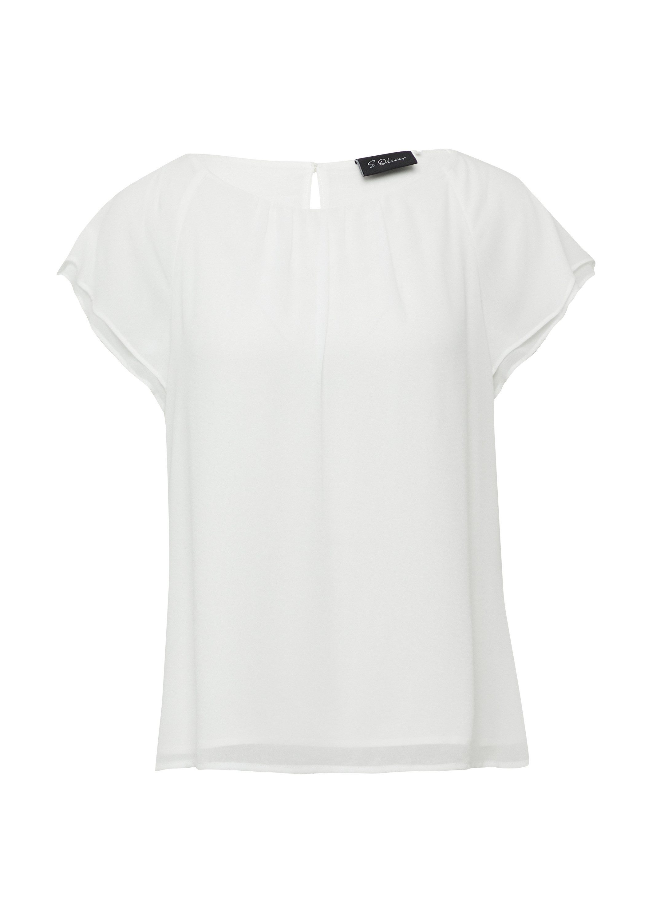 s.Oliver Kurzarmbluse Bluse Weiche Viskosebluse mit All-over-Print günstig online kaufen