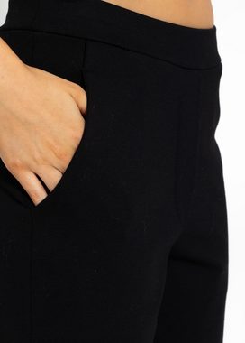 SASSYCLASSY Chinohose Lässige Jersey Chinohose Stoffhose mit verkürzter länge und elastischer Taille Made in Italy