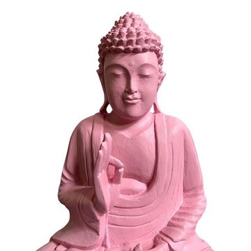 Asien LifeStyle Buddhafigur Holz Buddha Figur lehrende Geste 40cm groß