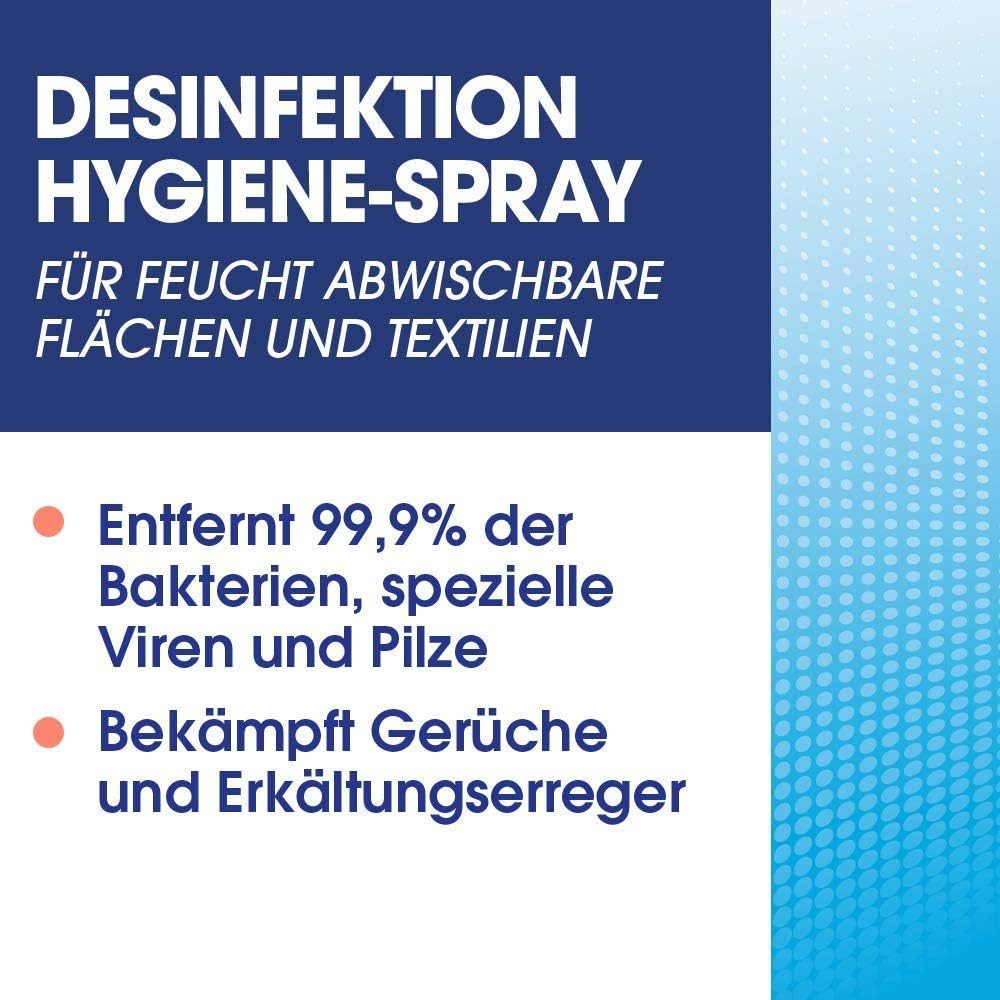 SAGROTAN Hygiene-Spray Aerosol 6 x 400ml Oberflächen-Desinfektionsmittel (Vorratspack, [6-St. Entfernt 99,9% der Bakterien)