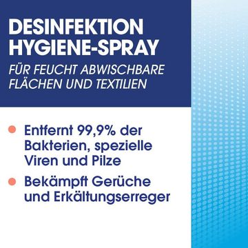 SAGROTAN Hygiene-Spray 6 x 400ml Oberflächen-Desinfektionsmittel (Vorratspack, [6-St. 6 x 400ml Antimikrobiell)
