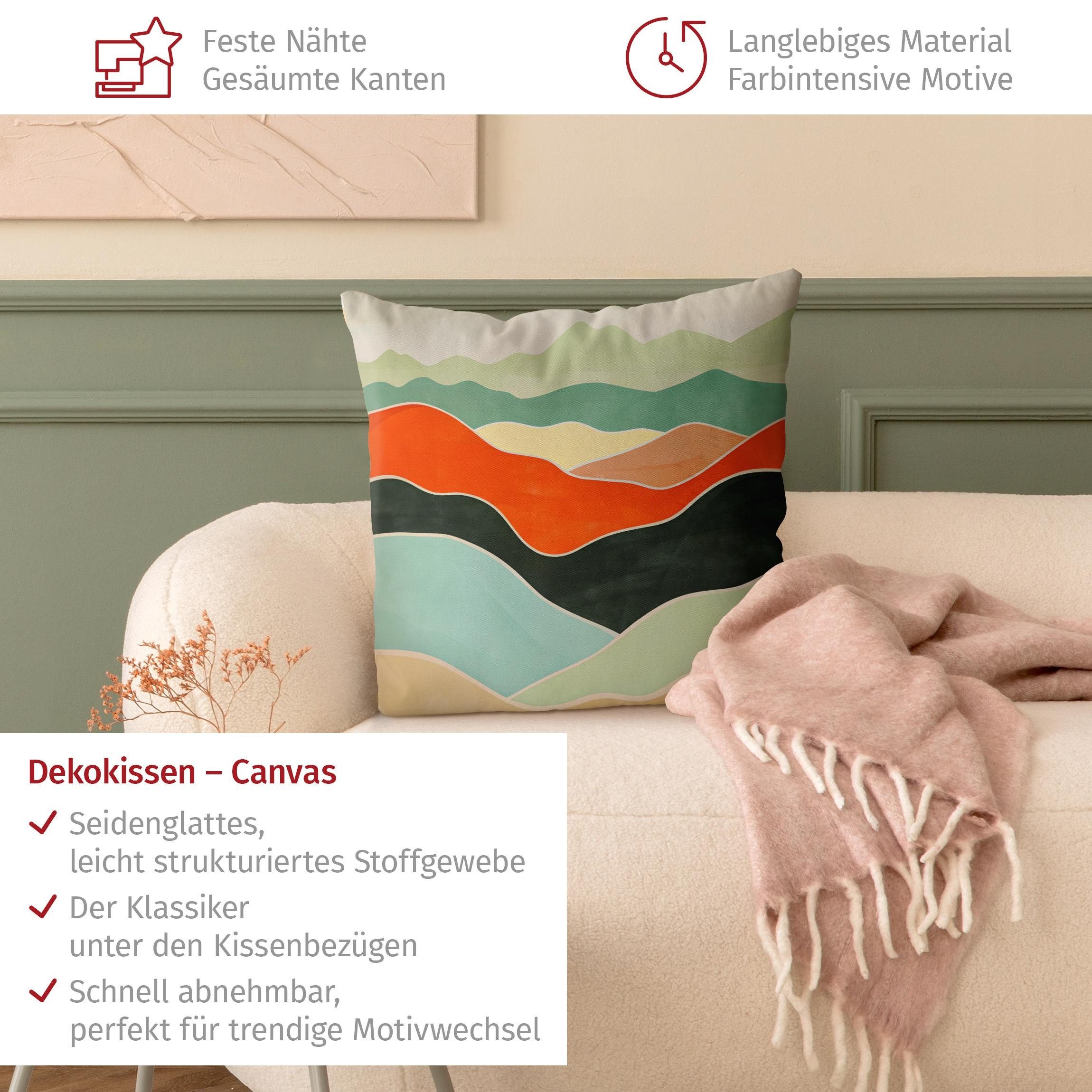 Bilderdepot24 Dekokissen drinnen Kissenhülle/ Sofakissen/ Zierkissen Kissenhülle orange origine, Bezug Aquarell mit / ohne Füllung Zierkissen Outdoor Sofa Bett