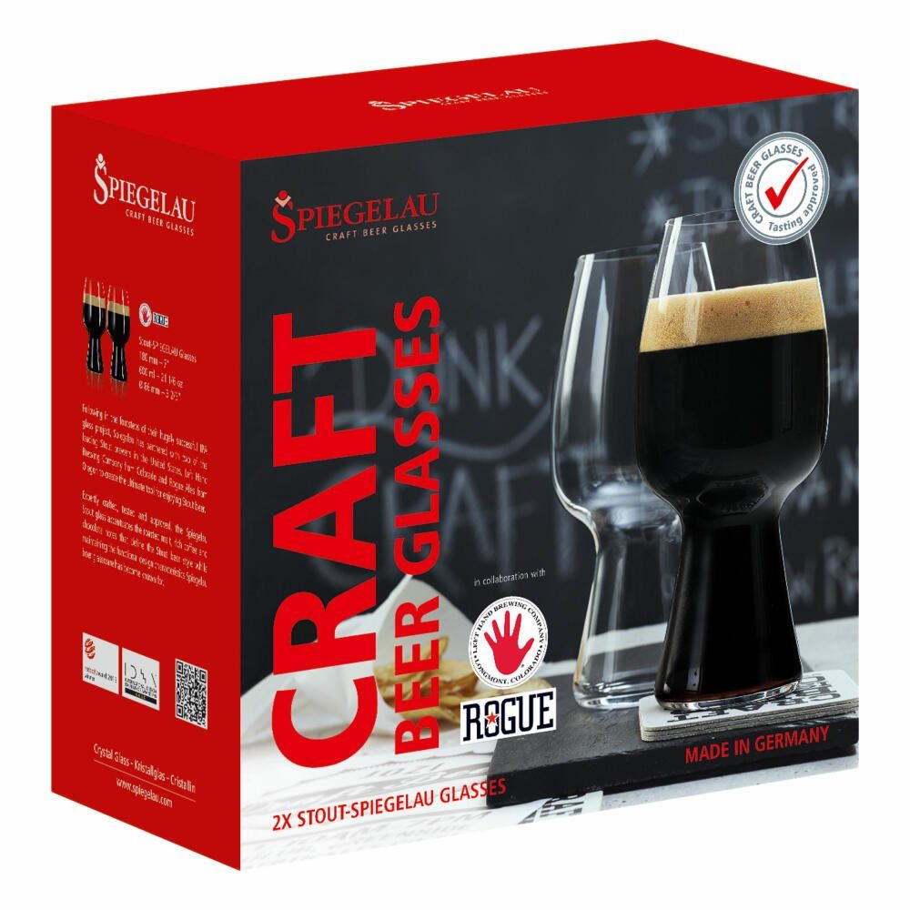SPIEGELAU Gläser-Set Craft Beer Glasses Stout 2er Set 600 ml, Kristallglas