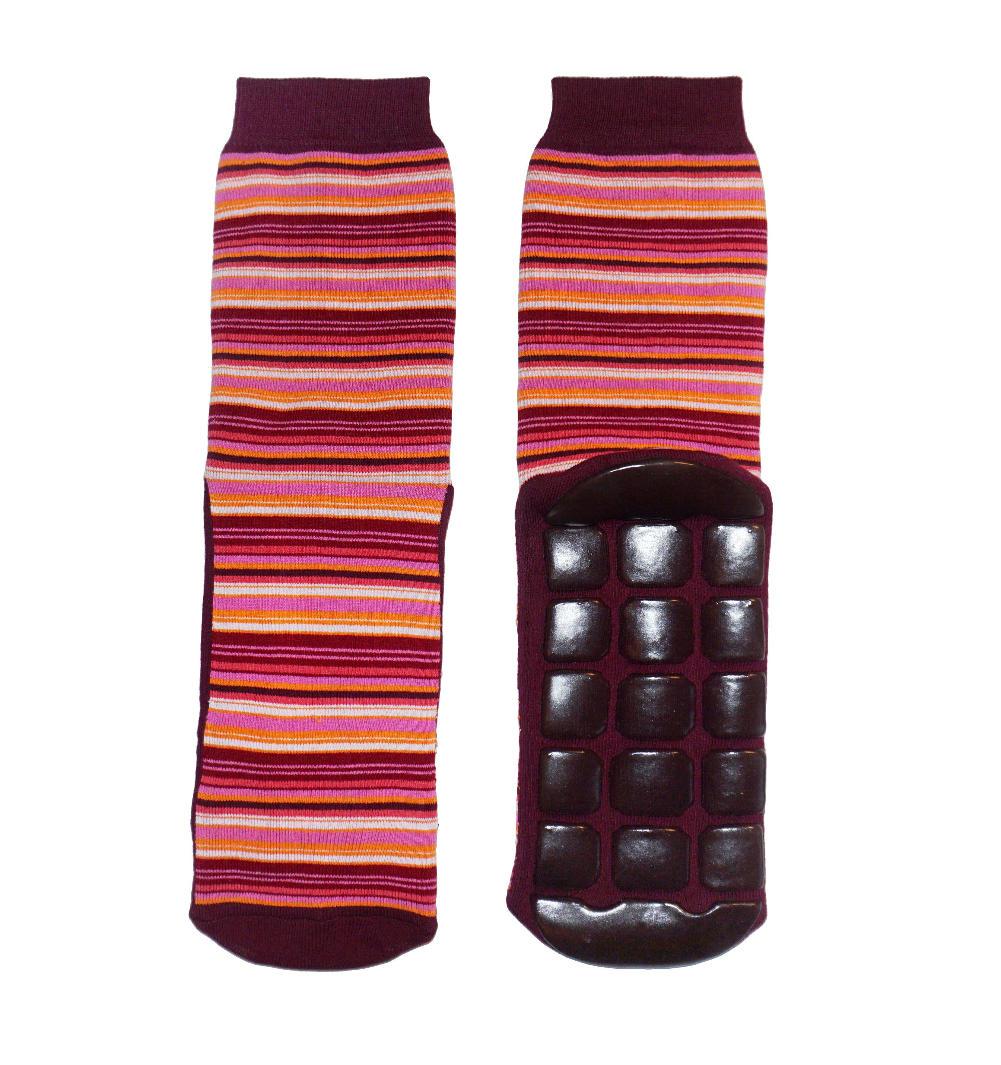 WERI SPEZIALS Strumpfhersteller GmbH ABS-Socken Damen ABS-Socken >>Feine Ringel<< aus Baumwolle (1 Paar) mit Frottee