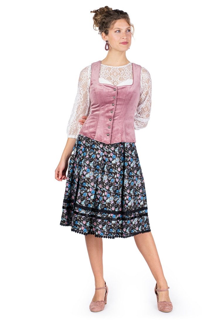 Spieth & Wensky Trachtenbluse Samtmieder - FLISS - rosa
