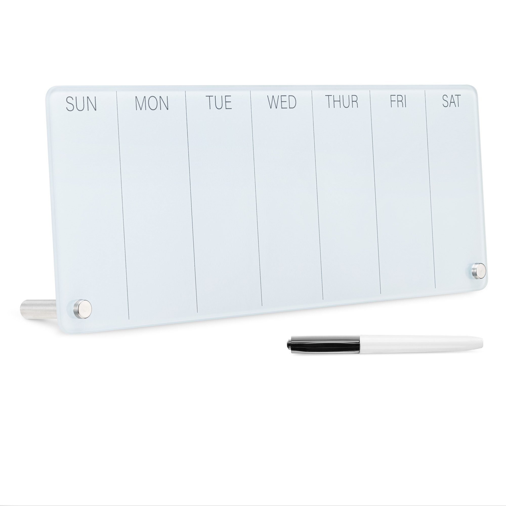 Navaris Memoboard Wochenplaner aus Kalender - Whiteboard abwischbar Glas trocken