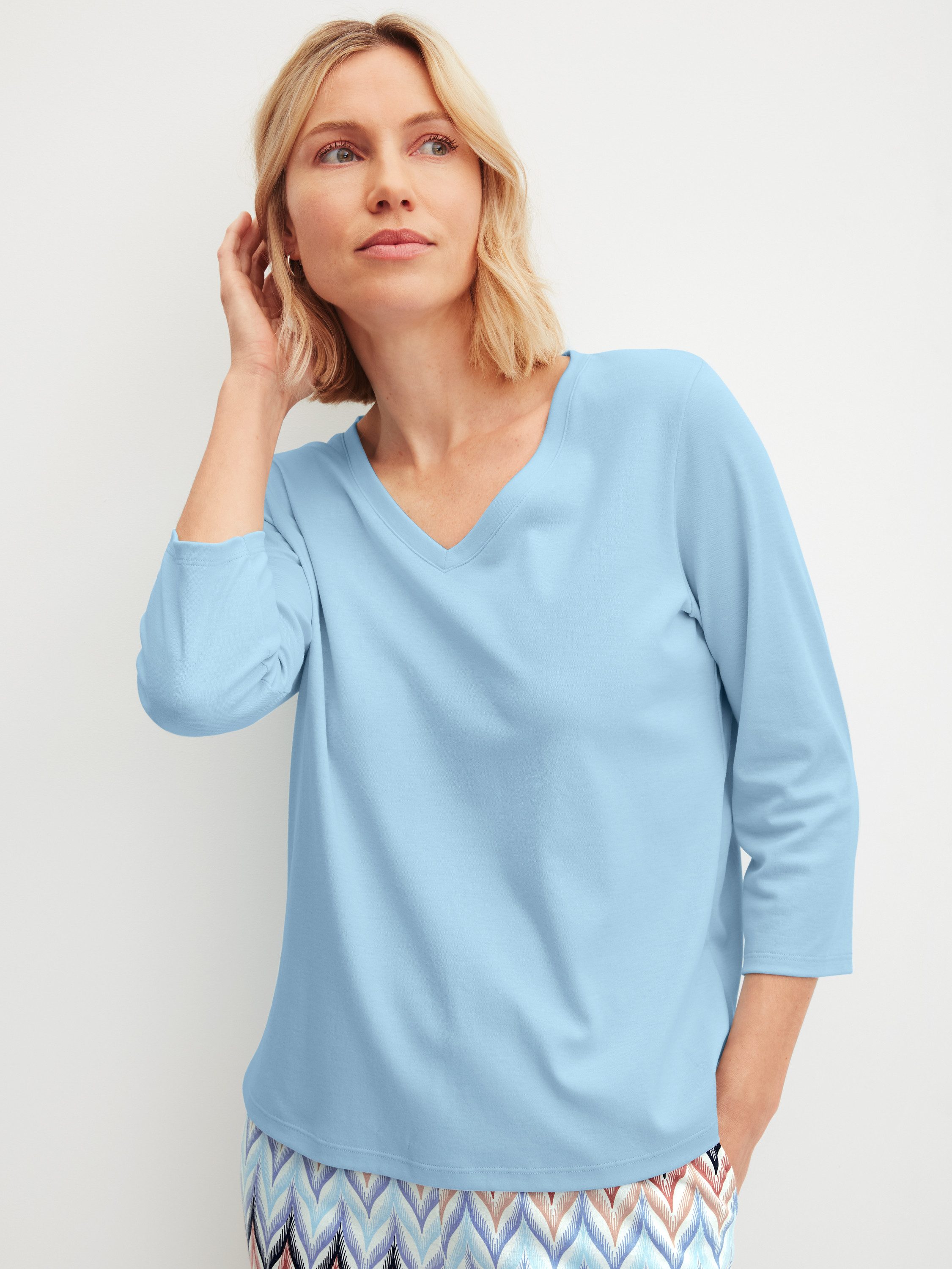 CALIDA Langarmshirt Favourites Tiles Damen (1-tlg) 3/4-Arm-Shirt, wärmend und komfortabel