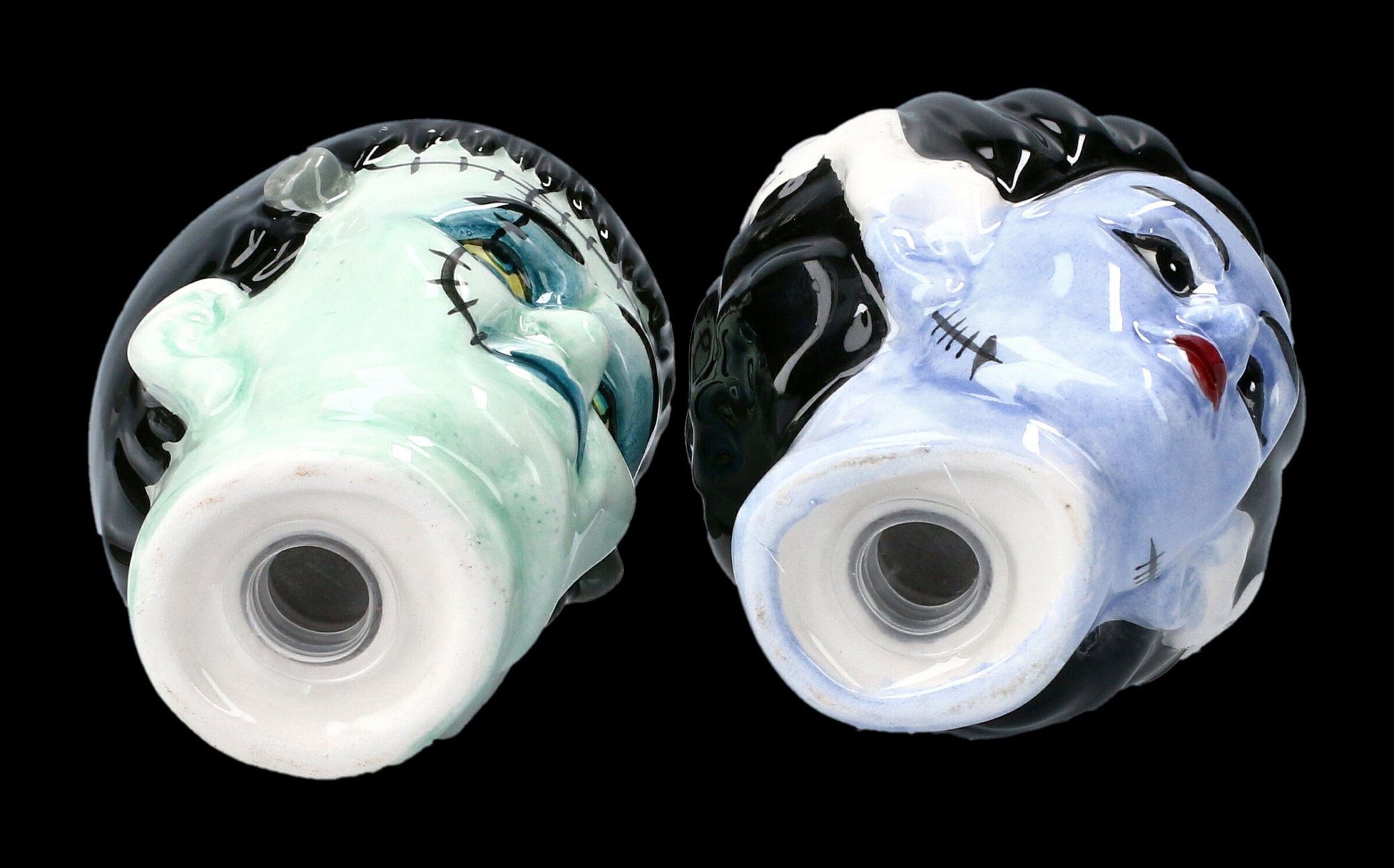 Figuren Shop GmbH Salz- / Pfefferstreuer Salz- & Pfefferstreuer - Mr & Mrs Frankenstein - Horror Fantasy Deko, (Set)