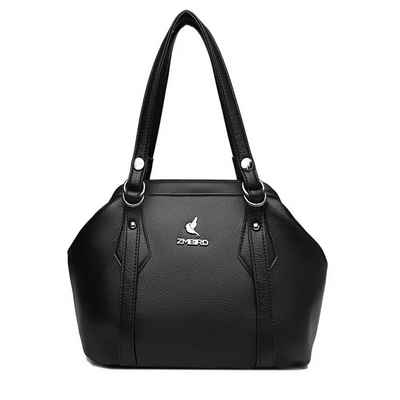 SHG Handtasche ⌂ Damen Umhängetasche Shopper Schultertasche Henkeltasche Handtasche (Farbe: Schwarz), Freizeit Reise Sport Arbeit Schule Uni