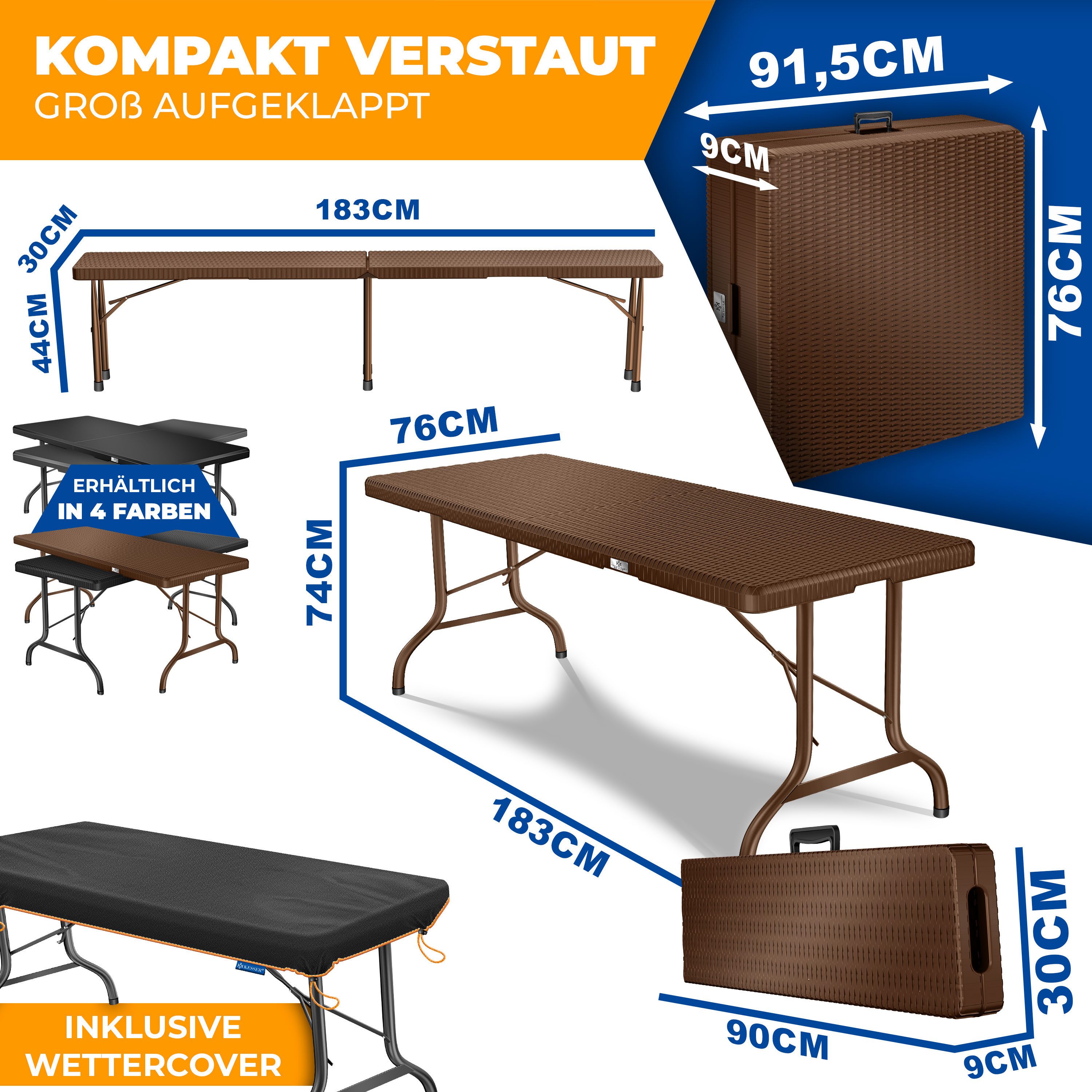 KESSER Bierzeltgarnitur, klappbar Festzeltgarnitur 3-teiliges Set günstig online kaufen