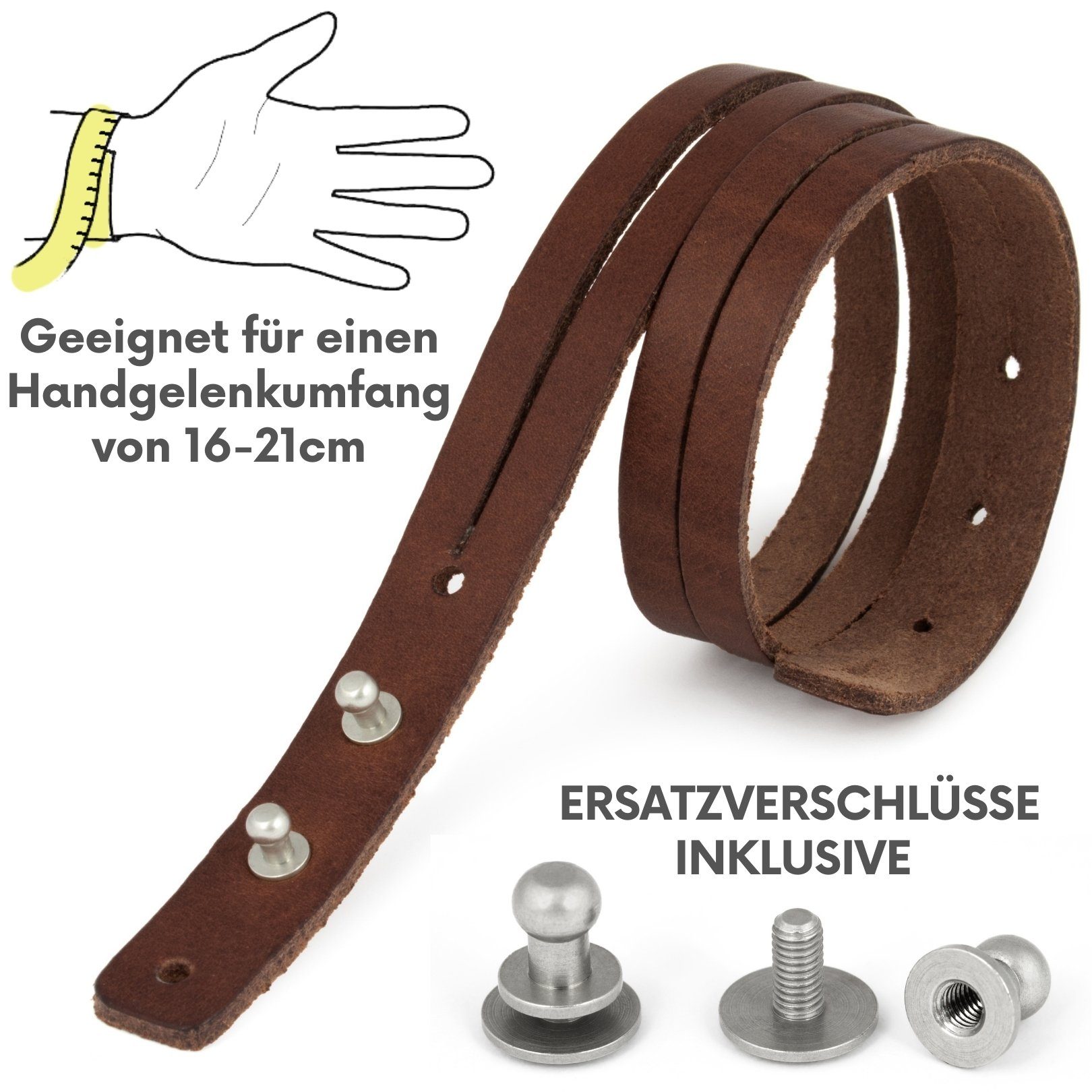 Simaru Lederarmband Anpassbar, Armband aus Premium Leder Made in Germany, J günstig online kaufen