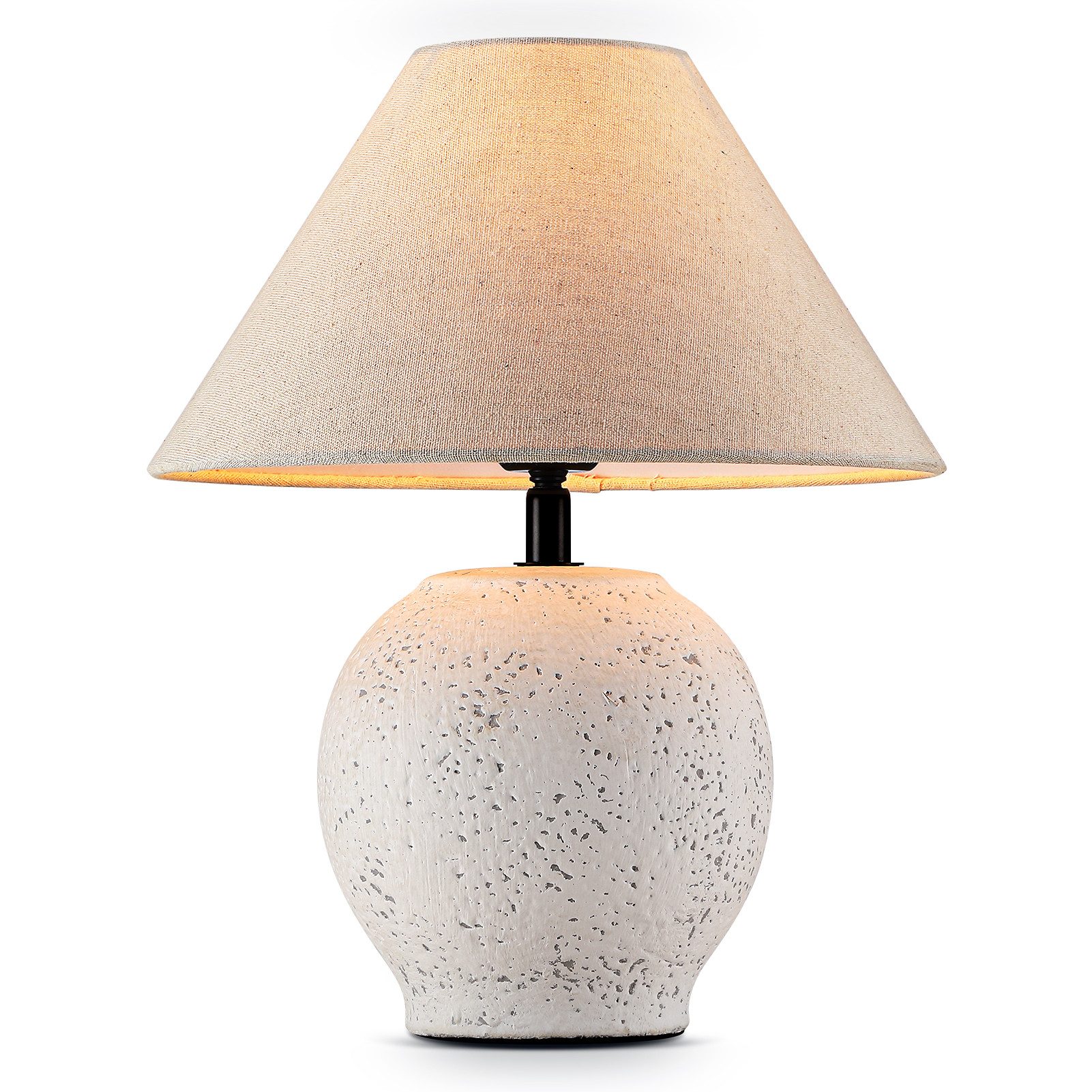 STANBOW Tischleuchte Tischlampe mit Keramikfuß, Nachttischlampe, Schlaf-/Wohnzimmer, Sand, ohne Leuchtmittel, Ein-/Ausschalter, Nachttisch & Sideboard & Esstisch, Modern, Landhaus