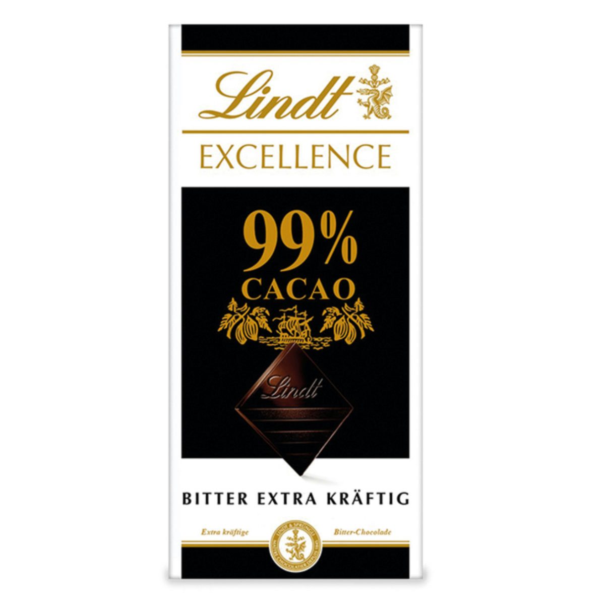 LINDT Schokolade, Lindt Excellence 99 Prozent Cacao Bitter extrem kräftig 50g 9er Pack